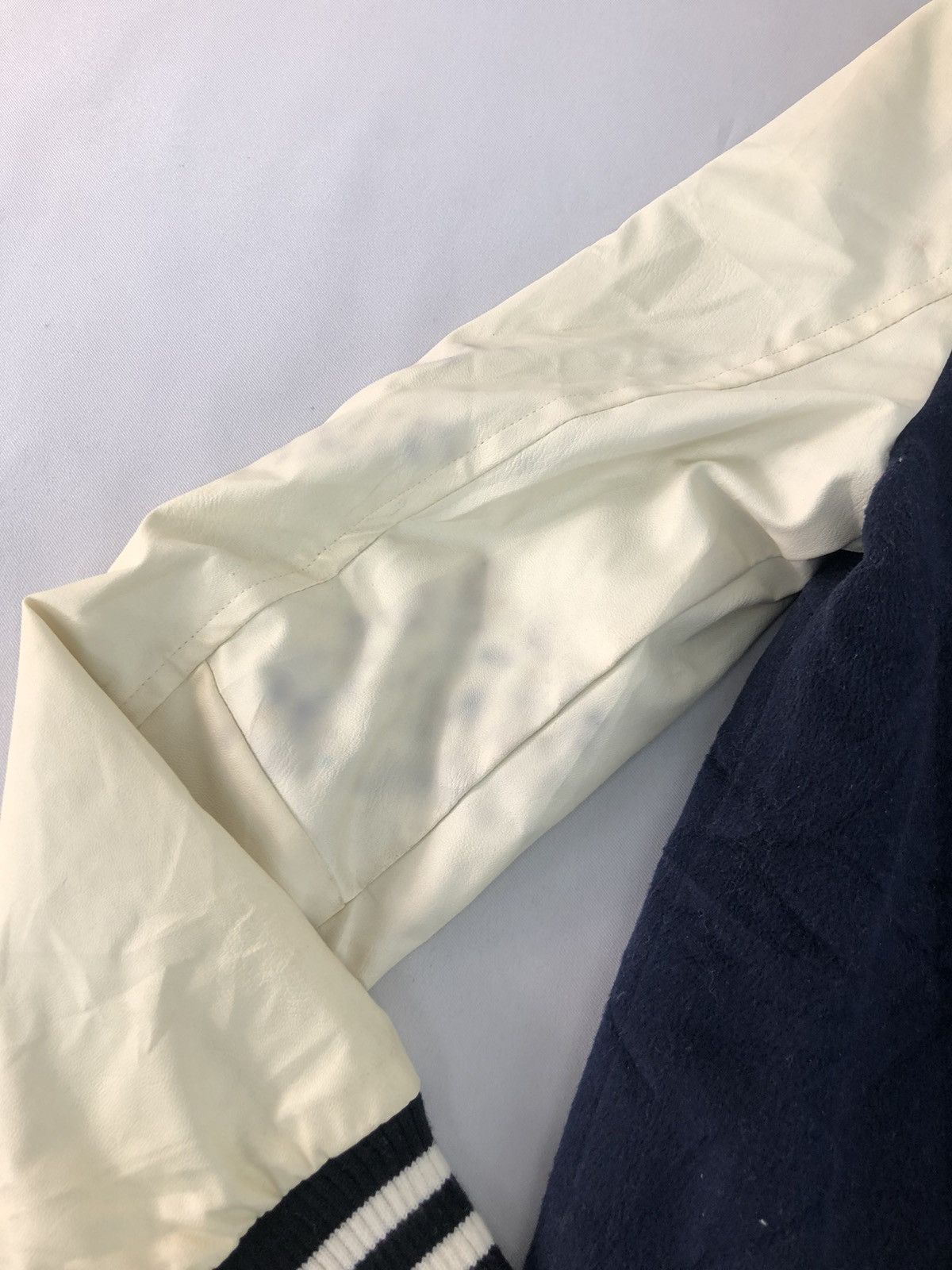 Japanese Brand Magender Varsity Jacket Pvc Sleeve Wool Streetwear Size US S / EU 44-46 / 1 - 11 Thumbnail