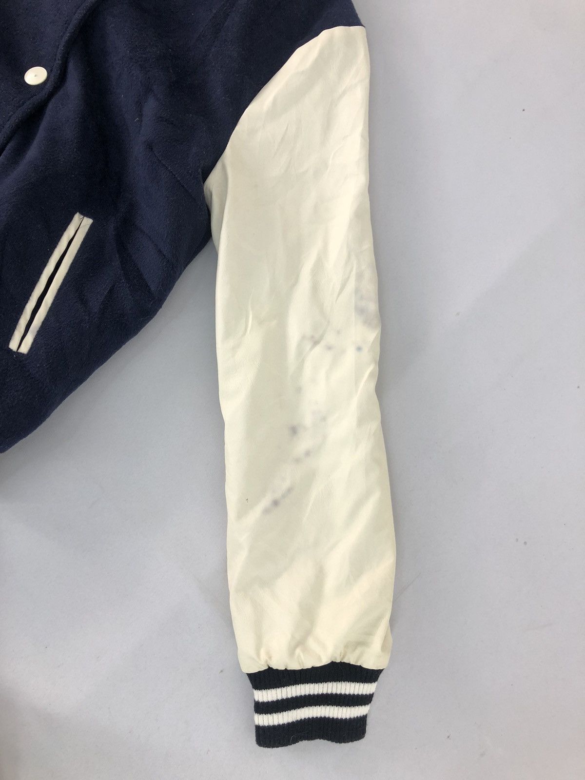 Japanese Brand Magender Varsity Jacket Pvc Sleeve Wool Streetwear Size US S / EU 44-46 / 1 - 9 Thumbnail