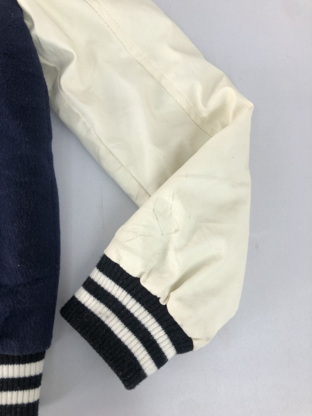 Japanese Brand Magender Varsity Jacket Pvc Sleeve Wool Streetwear Size US S / EU 44-46 / 1 - 10 Thumbnail