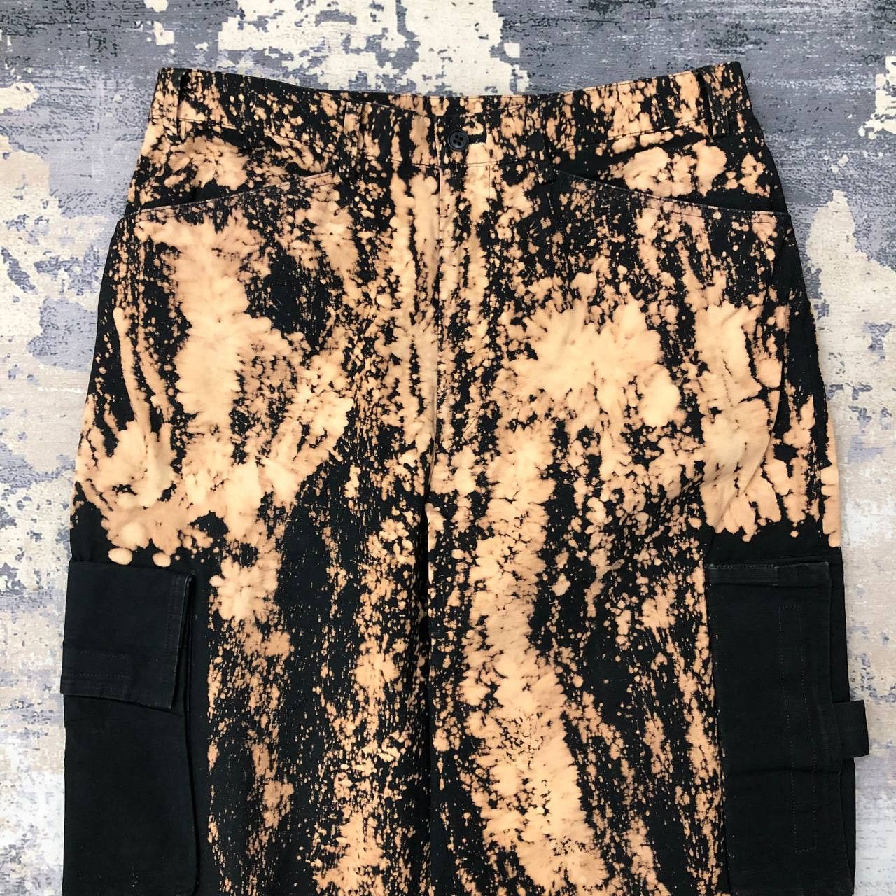 Tete Homme P534 TETE HOMME ACID WASH FLARED CARGO PANTS Size US 31 - 3 Thumbnail