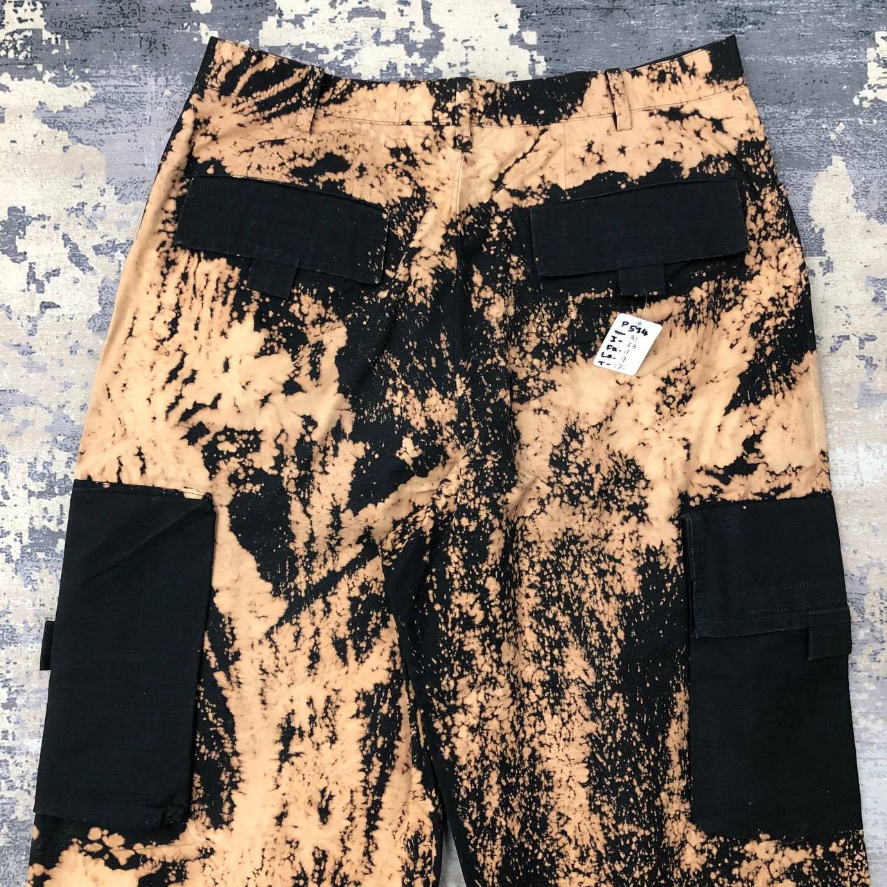 Tete Homme P534 TETE HOMME ACID WASH FLARED CARGO PANTS Size US 31 - 4 Thumbnail