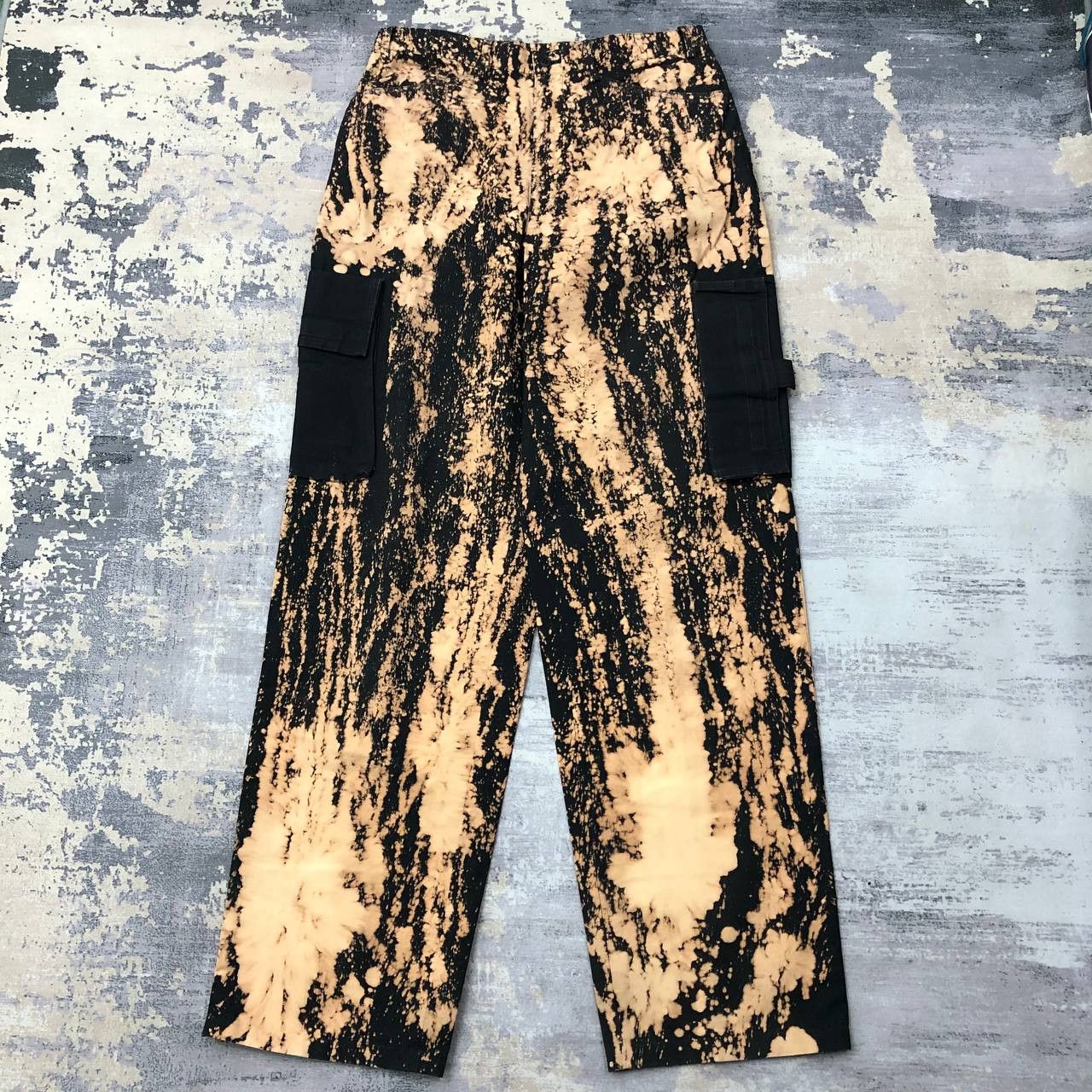 Tete Homme P534 TETE HOMME ACID WASH FLARED CARGO PANTS Size US 31 - 1 Thumbnail