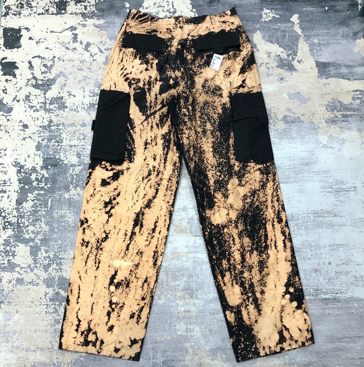 Tete Homme P534 TETE HOMME ACID WASH FLARED CARGO PANTS Size US 31 - 2 Thumbnail