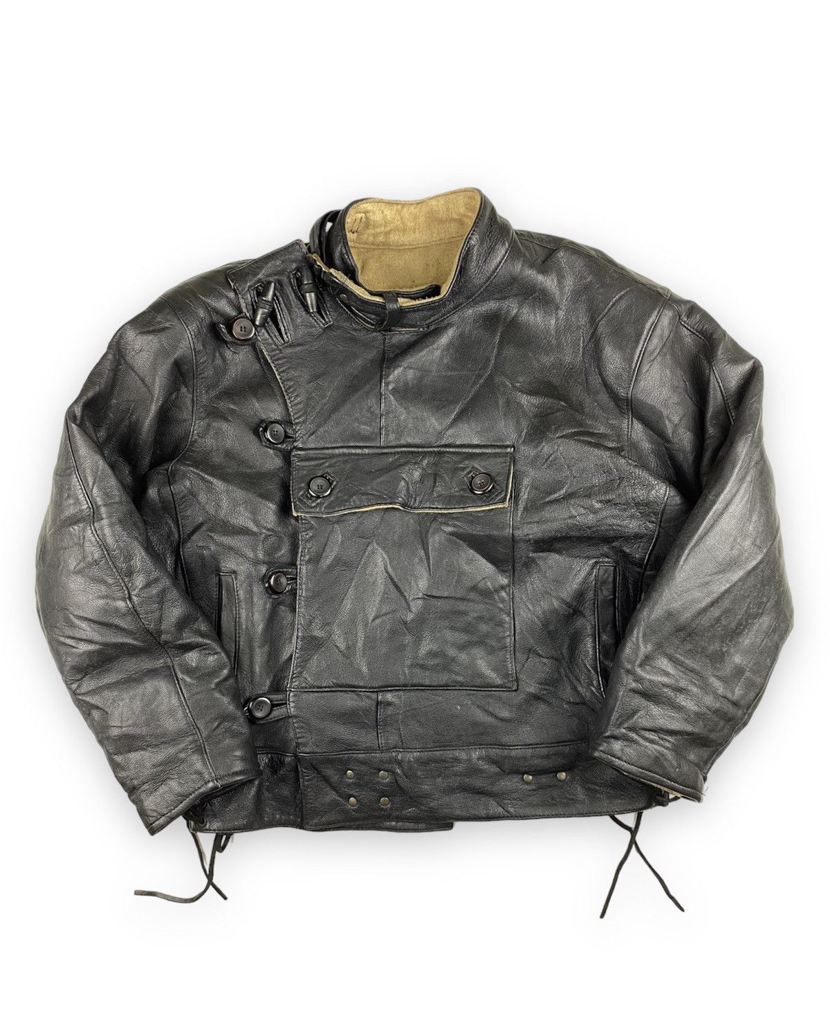 Vintage 40/50s Swedish Army Motorcyrcle Leather Jaket | Grailed
