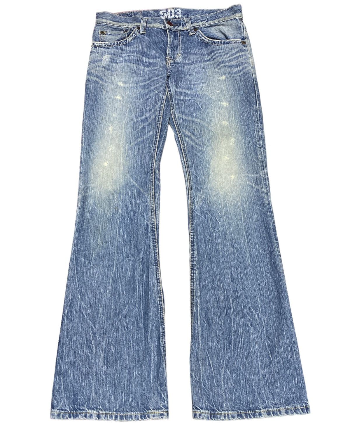 image of Avant Garde x Edwin Vintage Fashion Edwin 503 Raw Blue Trip Flare Wide Leg, Men's (Size 32)