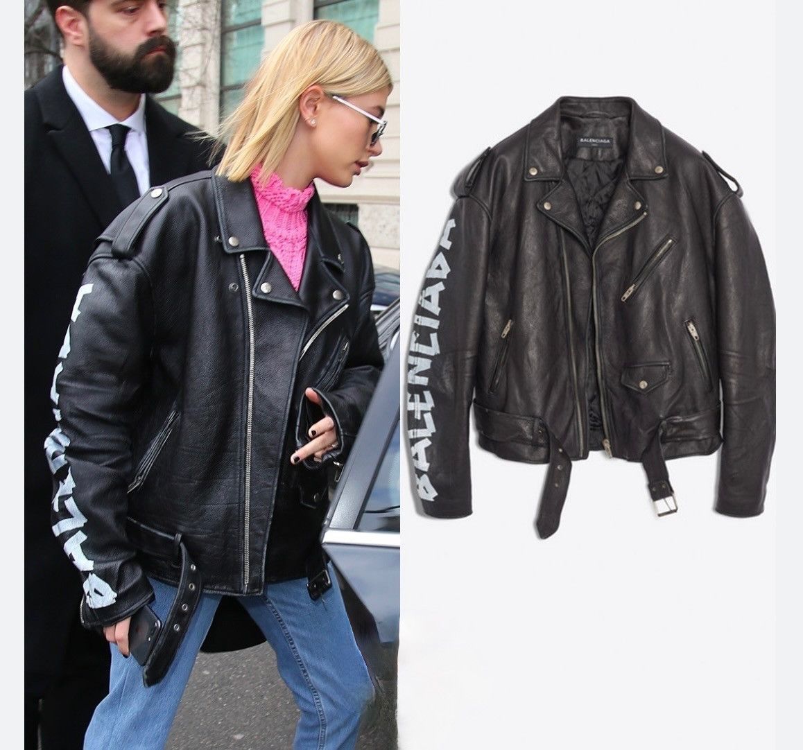 Balenciaga leather moto jacket best sale