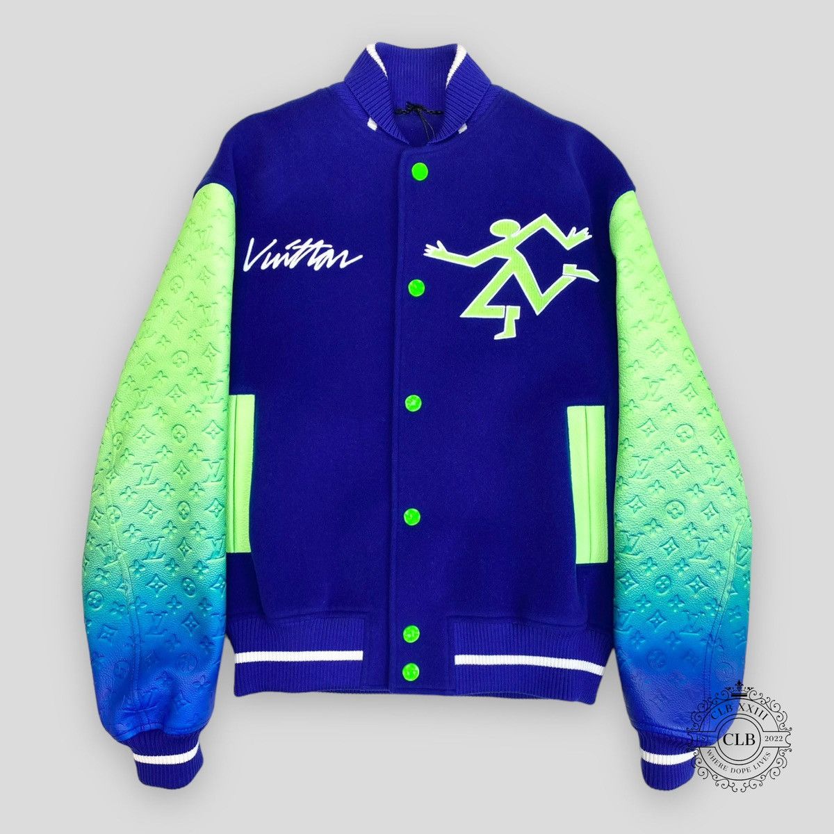 Fashion Drops on X: Louis Vuitton Green Varsity Jacket by Virgil