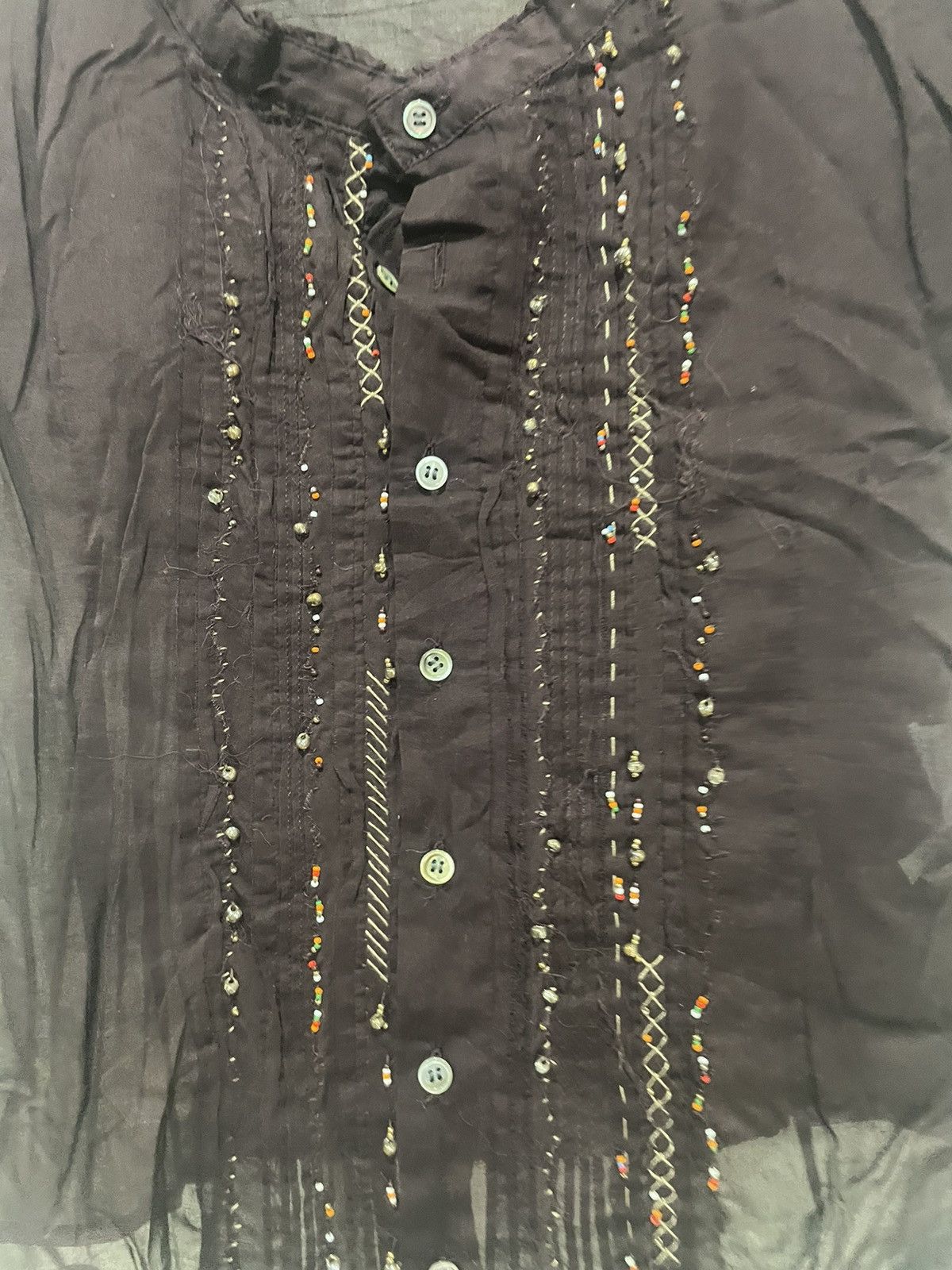 Sunao Kuwahara Sunao Kuwahara Mesh Top Blouse Size S / US 4 / IT 40 - 3 Thumbnail