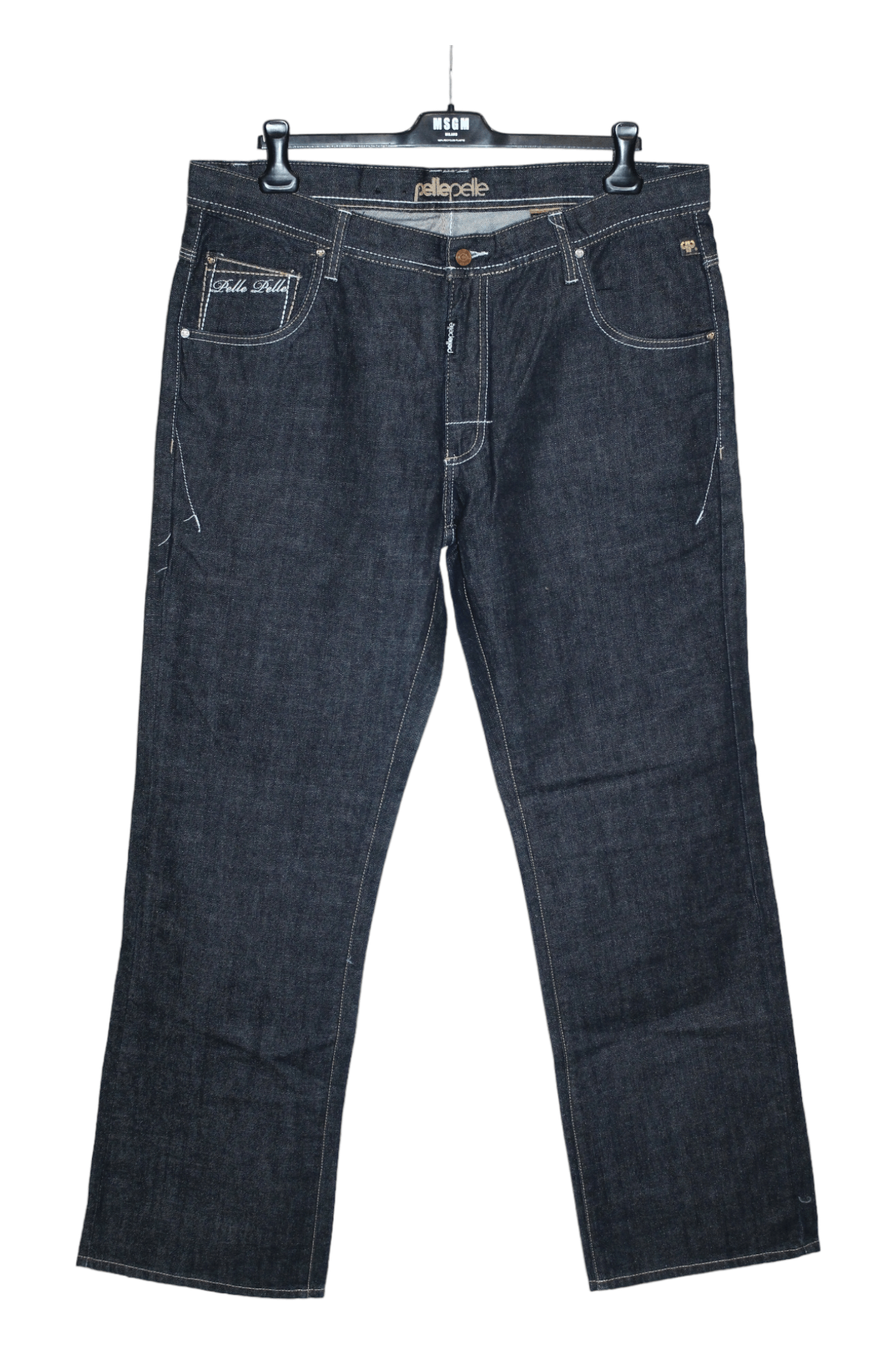 Pelle Pelle VTG Pelle Pelle Wide leg black raw denim baggy rap jeans Size US 38 / EU 54 - 1 Thumbnail