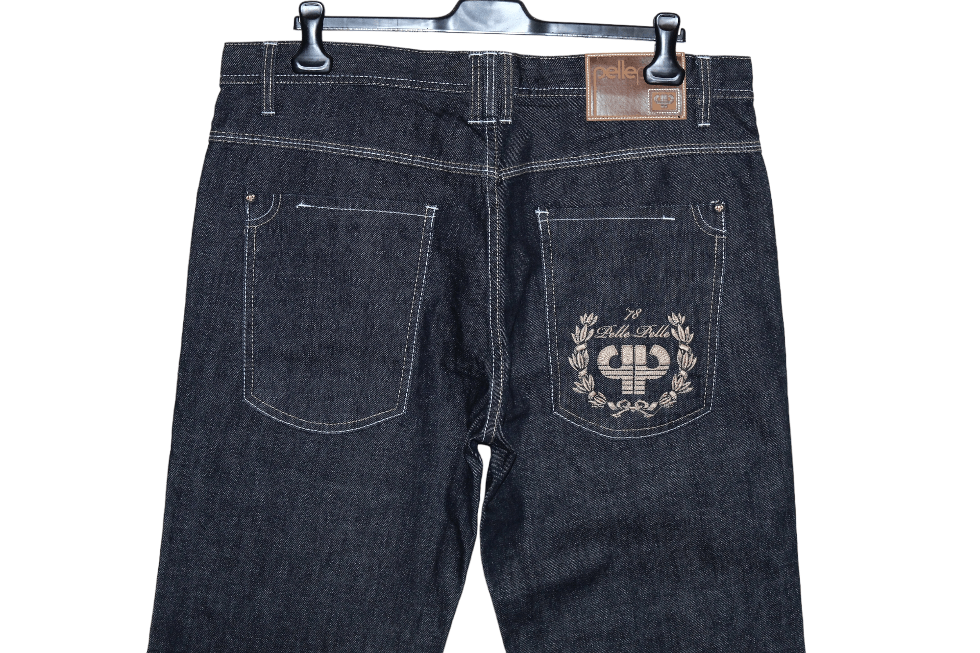 Pelle Pelle VTG Pelle Pelle Wide leg black raw denim baggy rap jeans Size US 38 / EU 54 - 7 Thumbnail