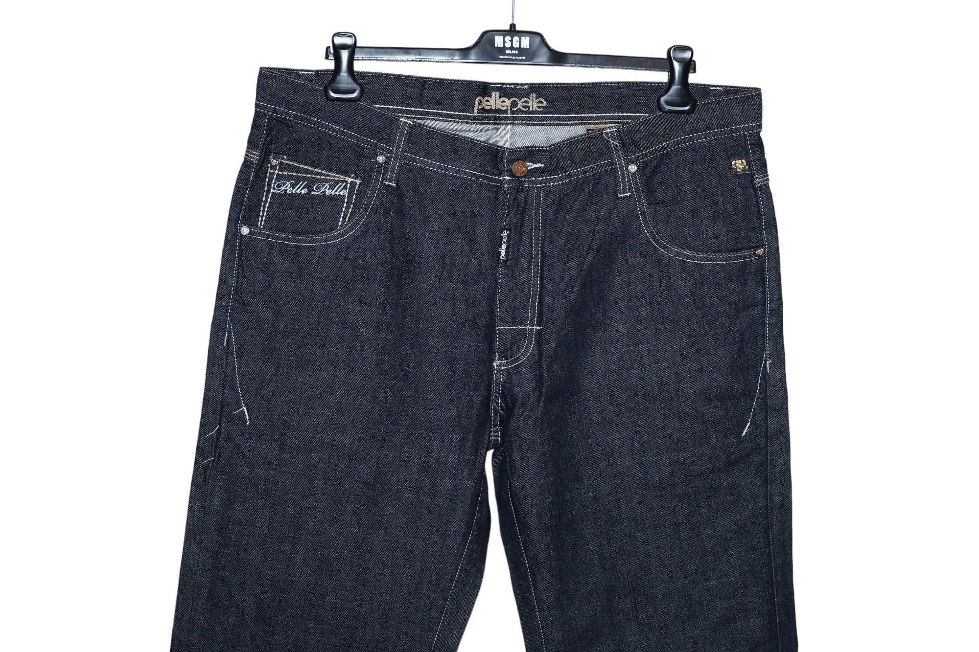 Pelle Pelle VTG Pelle Pelle Wide leg black raw denim baggy rap jeans Size US 38 / EU 54 - 6 Thumbnail
