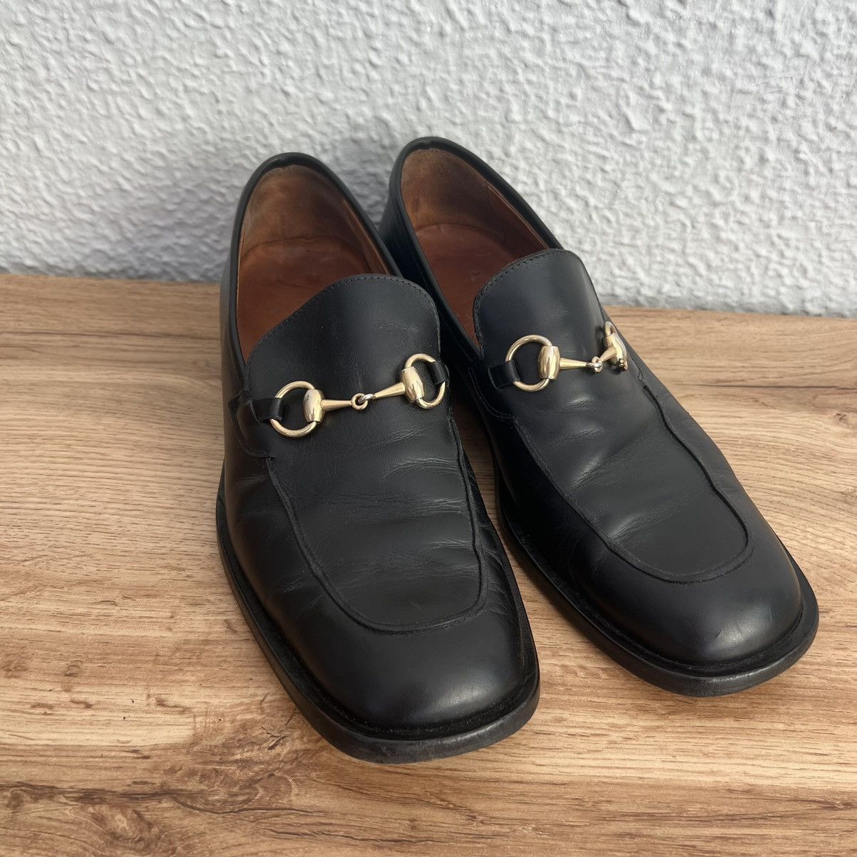 Gucci Gucci Black Loafers Black Leather Gold Logo Shoes Size US 9 / EU 42 - 2 Thumbnail