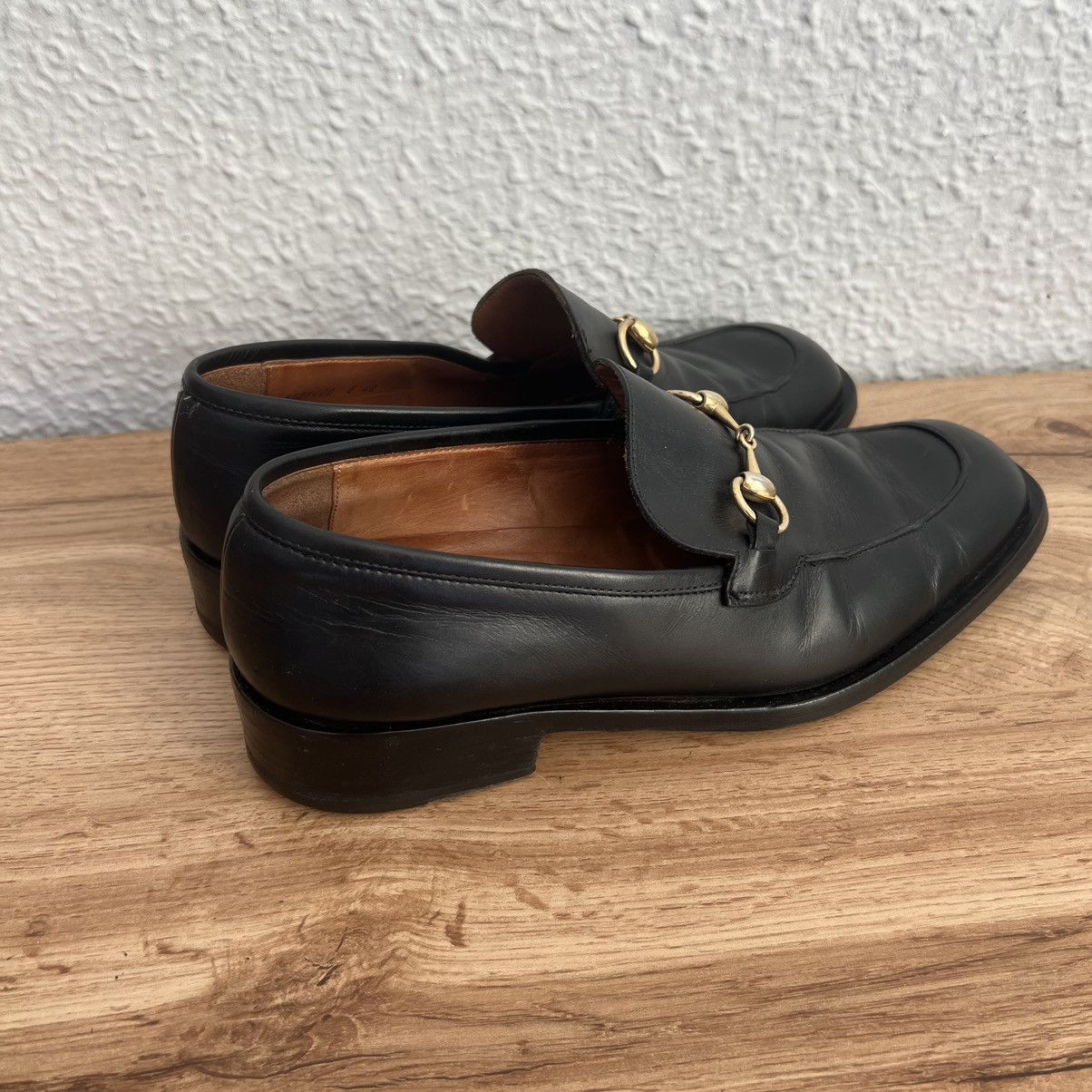 Gucci Gucci Black Loafers Black Leather Gold Logo Shoes Size US 9 / EU 42 - 3 Thumbnail