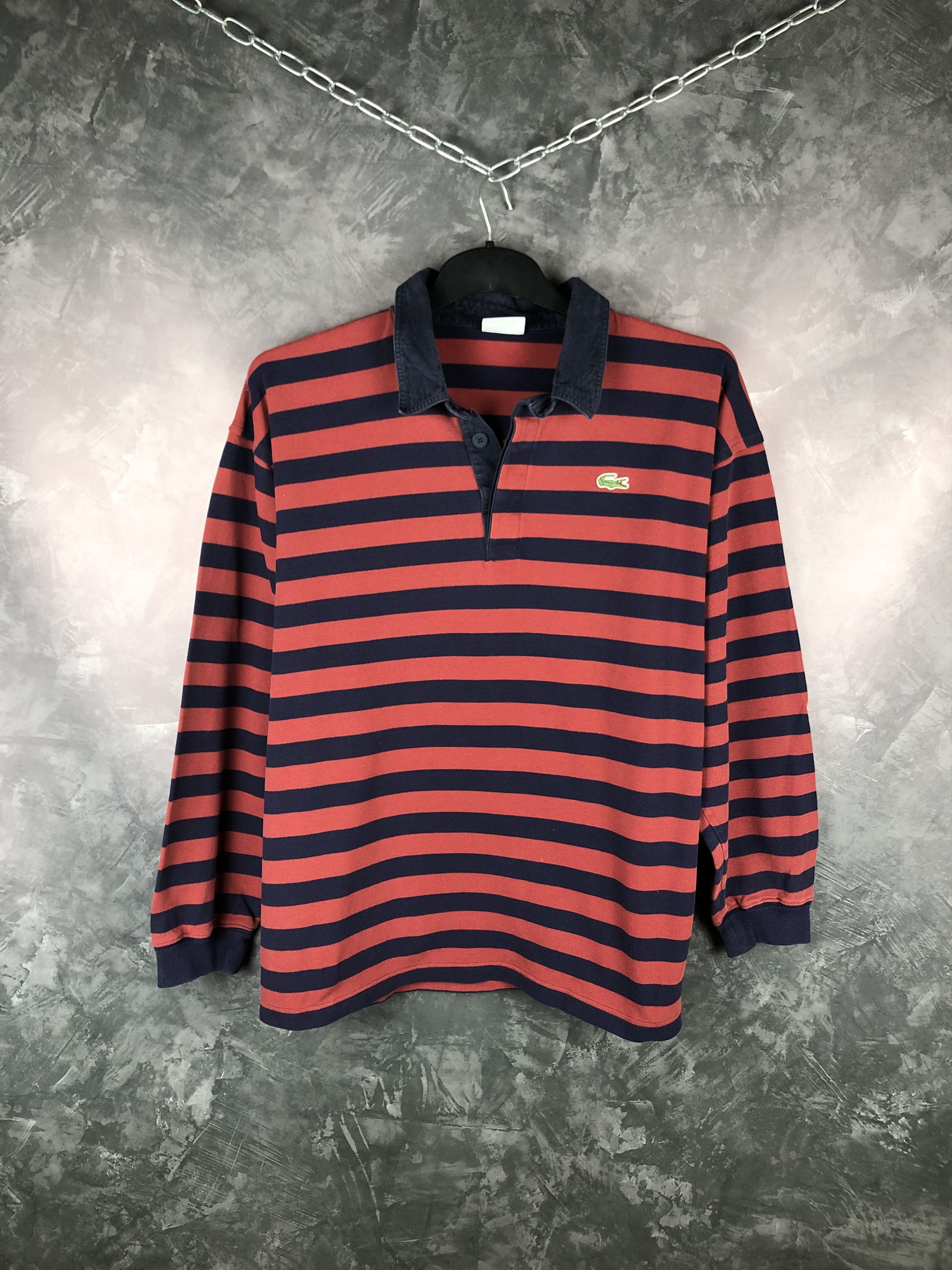 Lacoste LACOSTE Long Sleeve Polo Shirt Size 5 (Men's Size L) cotton red type Vintage Second Hand