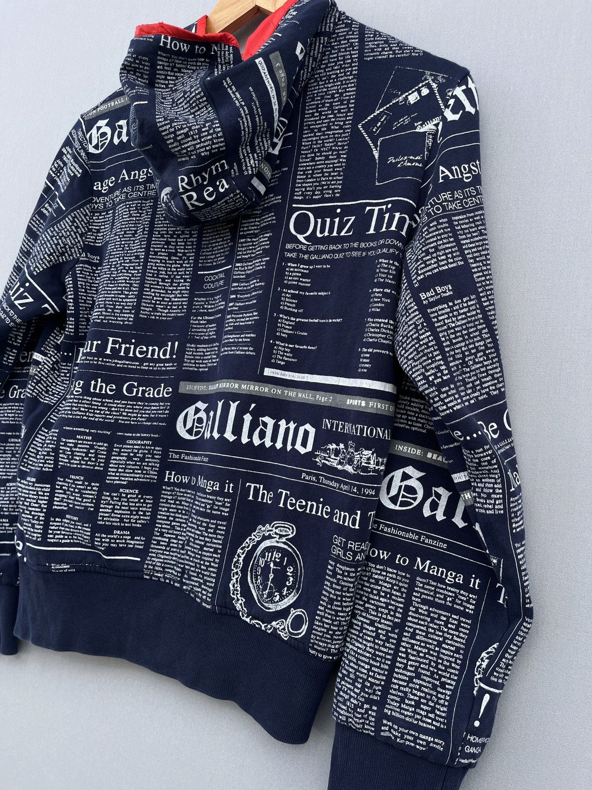 John Galliano 🔥Rare JOHN GALLIANO Gazette Newspaper Reversible Jacket Size S / US 4 / IT 40 - 10 Thumbnail