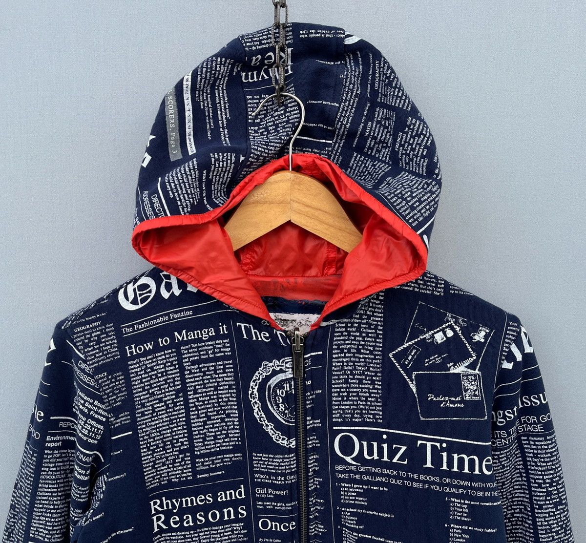 John Galliano 🔥Rare JOHN GALLIANO Gazette Newspaper Reversible Jacket Size S / US 4 / IT 40 - 9 Thumbnail