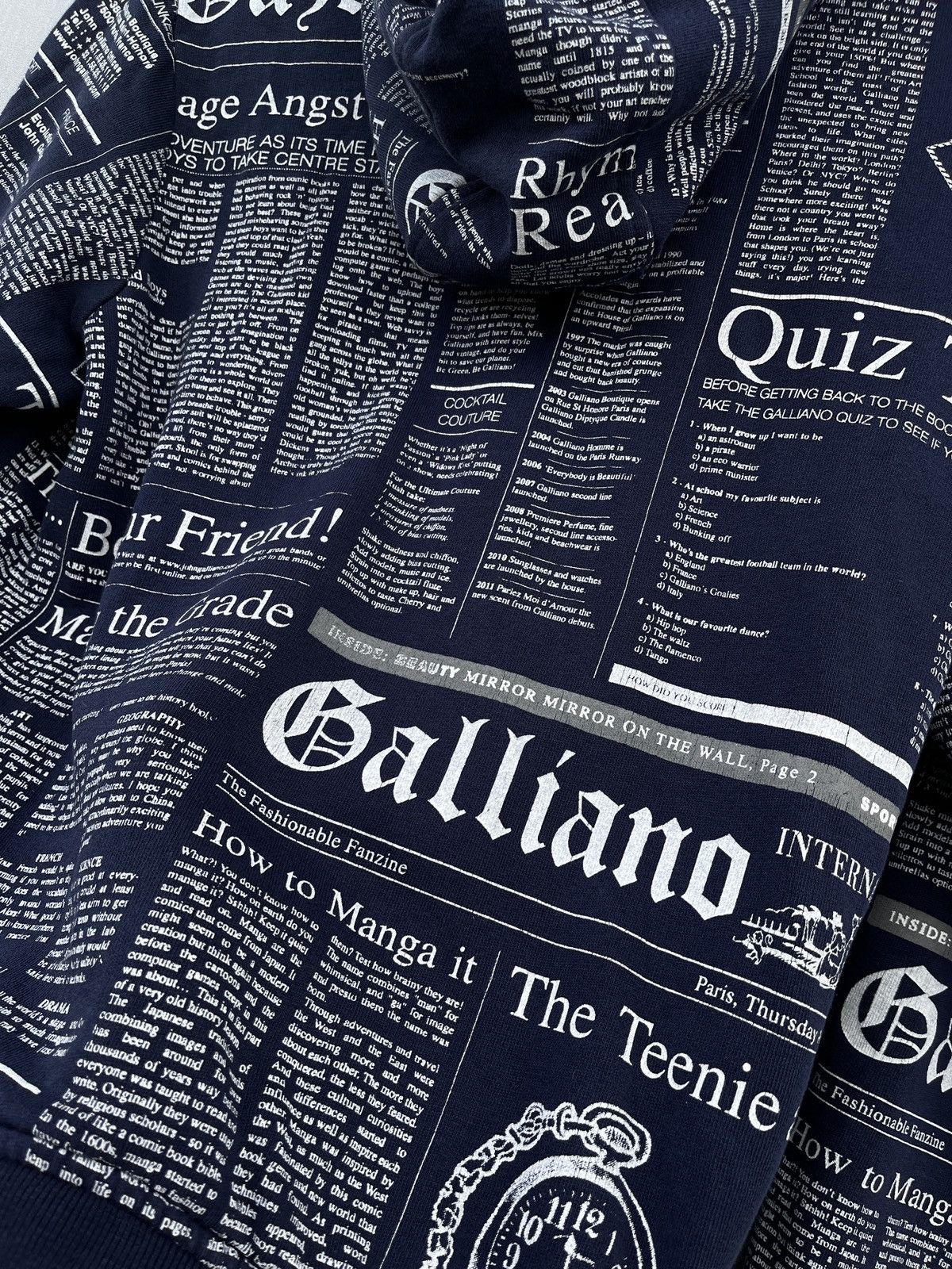 John Galliano 🔥Rare JOHN GALLIANO Gazette Newspaper Reversible Jacket Size S / US 4 / IT 40 - 13 Thumbnail