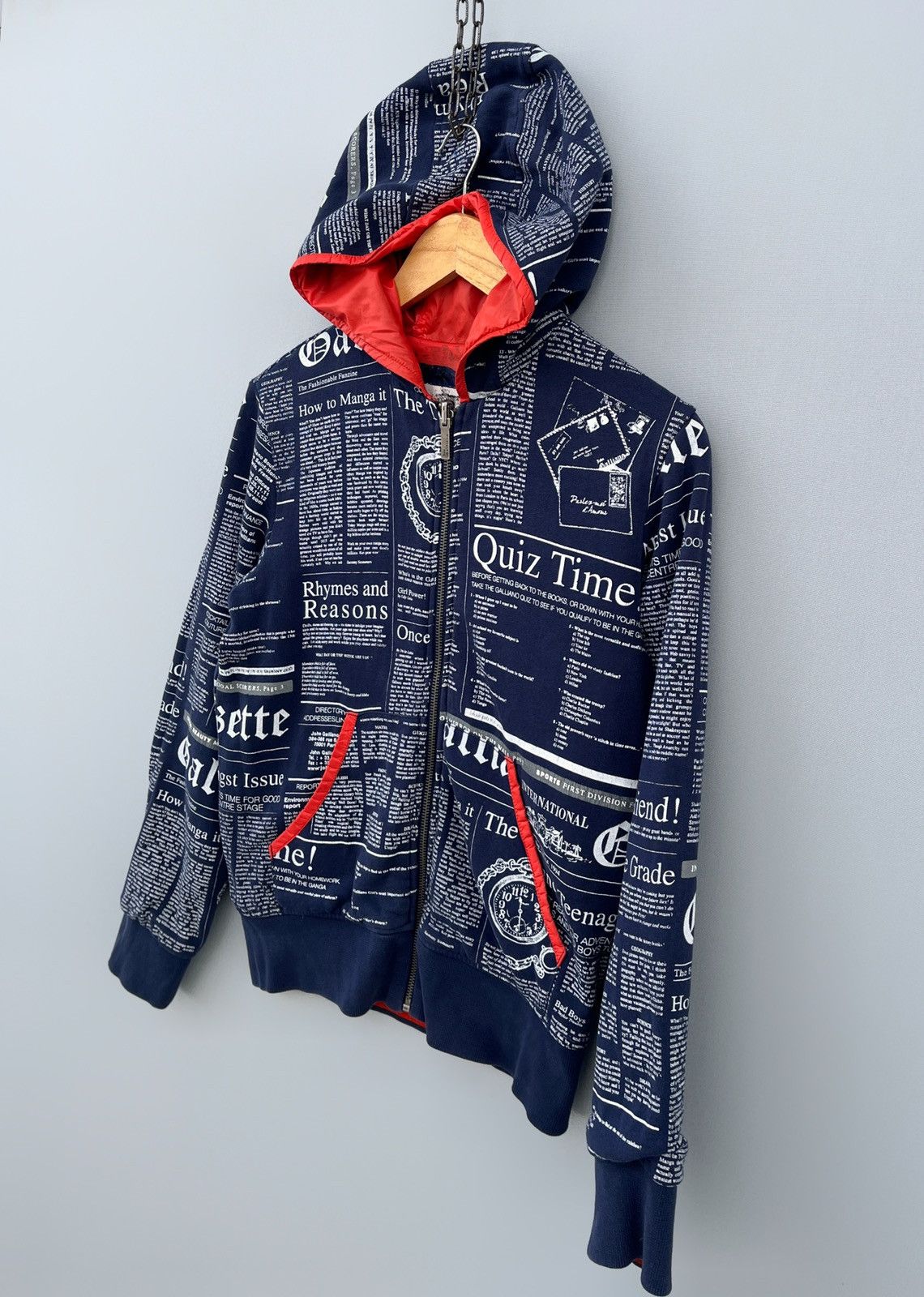 John Galliano 🔥Rare JOHN GALLIANO Gazette Newspaper Reversible Jacket Size S / US 4 / IT 40 - 6 Thumbnail