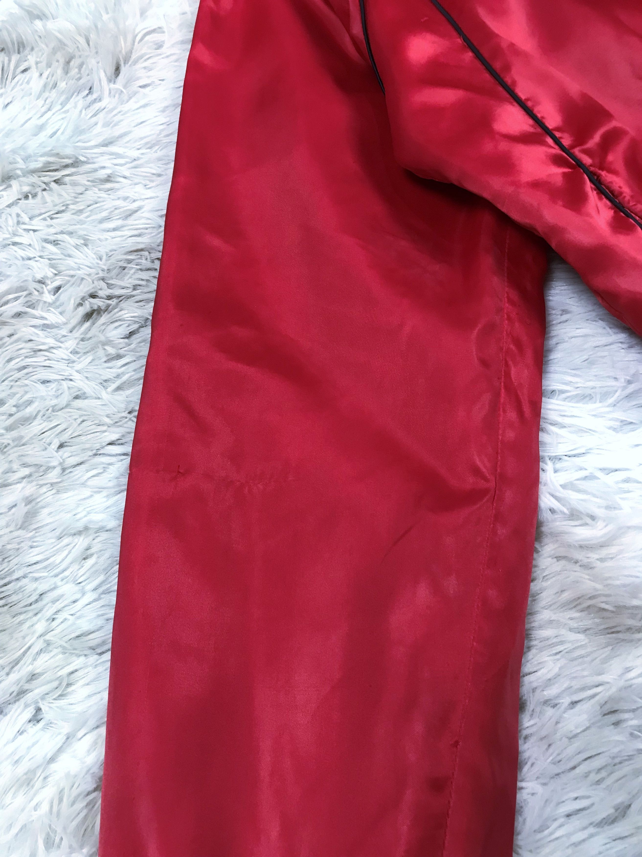 Nike × Vintage 80's NIKE AIR JORDAN OG Red Satin Bomber Jacket Blue Tag Size US S / EU 44-46 / 1 - 13 Thumbnail