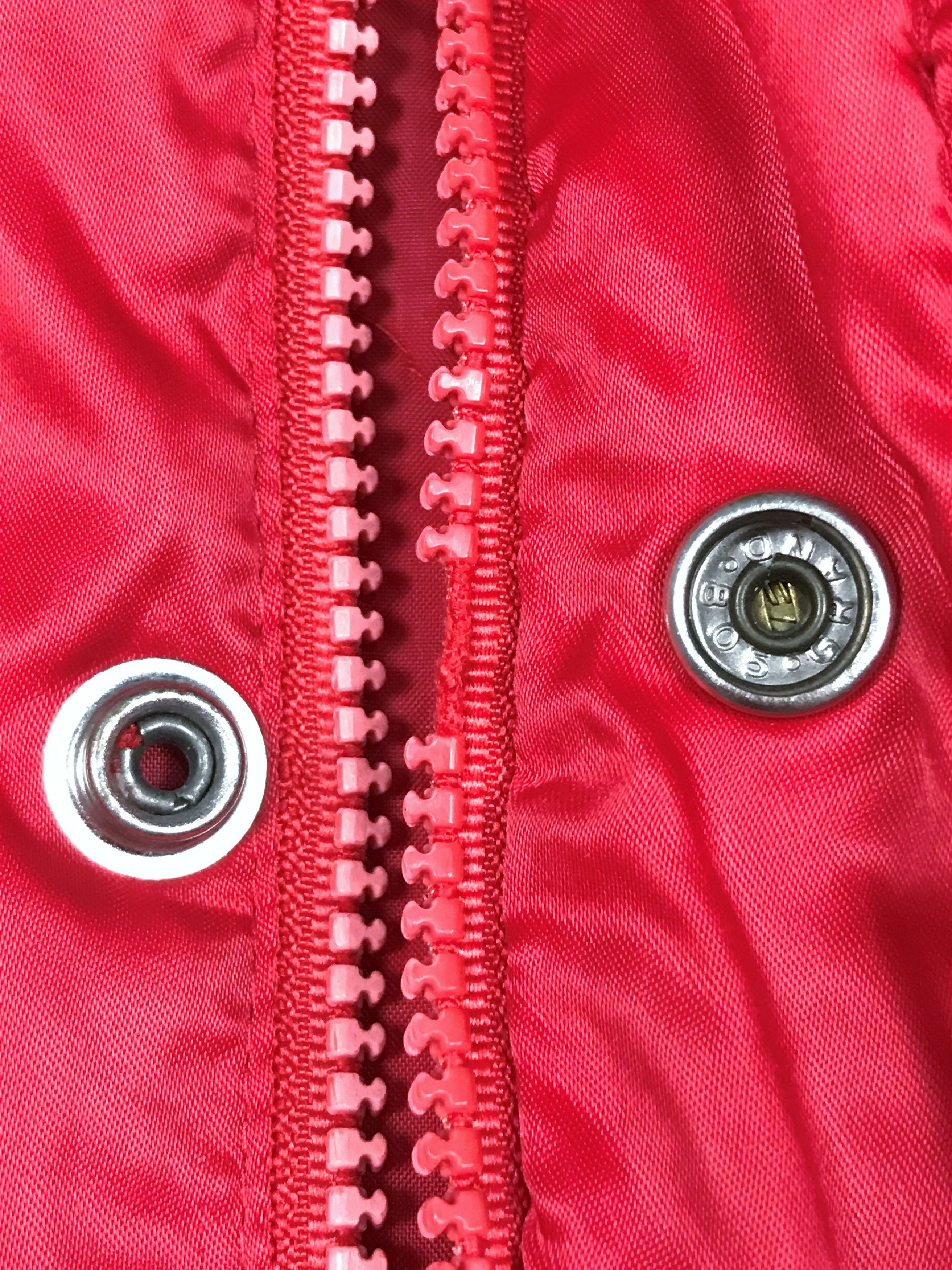 Nike × Vintage 80's NIKE AIR JORDAN OG Red Satin Bomber Jacket Blue Tag Size US S / EU 44-46 / 1 - 11 Thumbnail