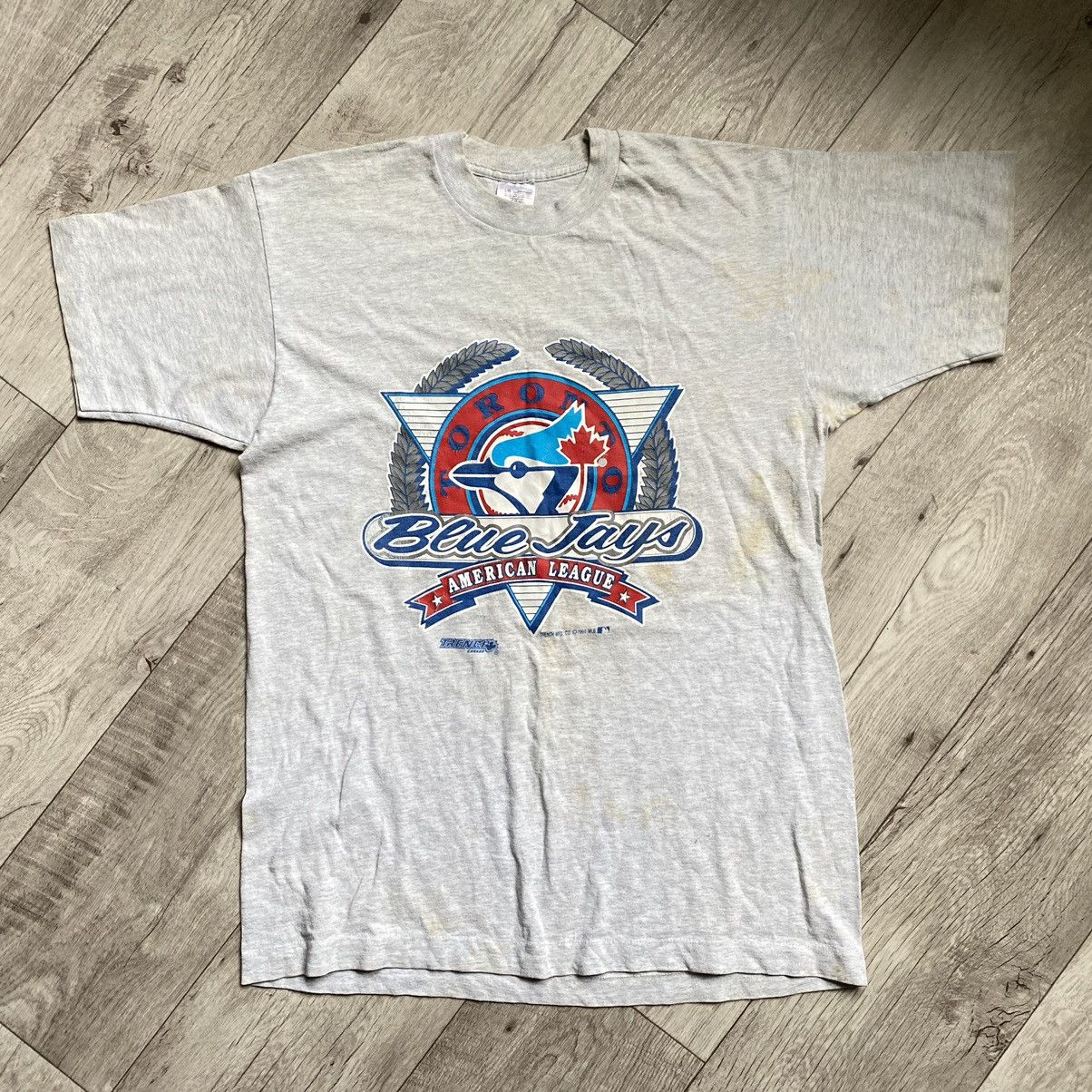 Fruit Of The Loom VINTAGE MLB BLUE JAYS 1991 AMERICAN LEAGUE T SHIRT Size US L / EU 52-54 / 3 - 1 Thumbnail