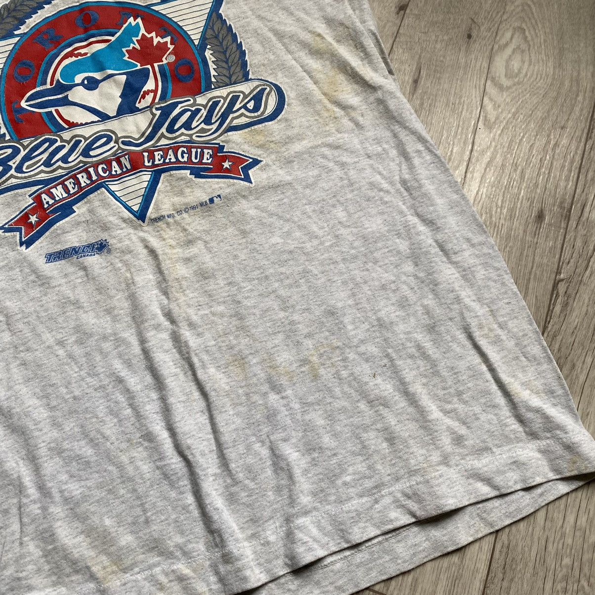 Fruit Of The Loom VINTAGE MLB BLUE JAYS 1991 AMERICAN LEAGUE T SHIRT Size US L / EU 52-54 / 3 - 3 Thumbnail