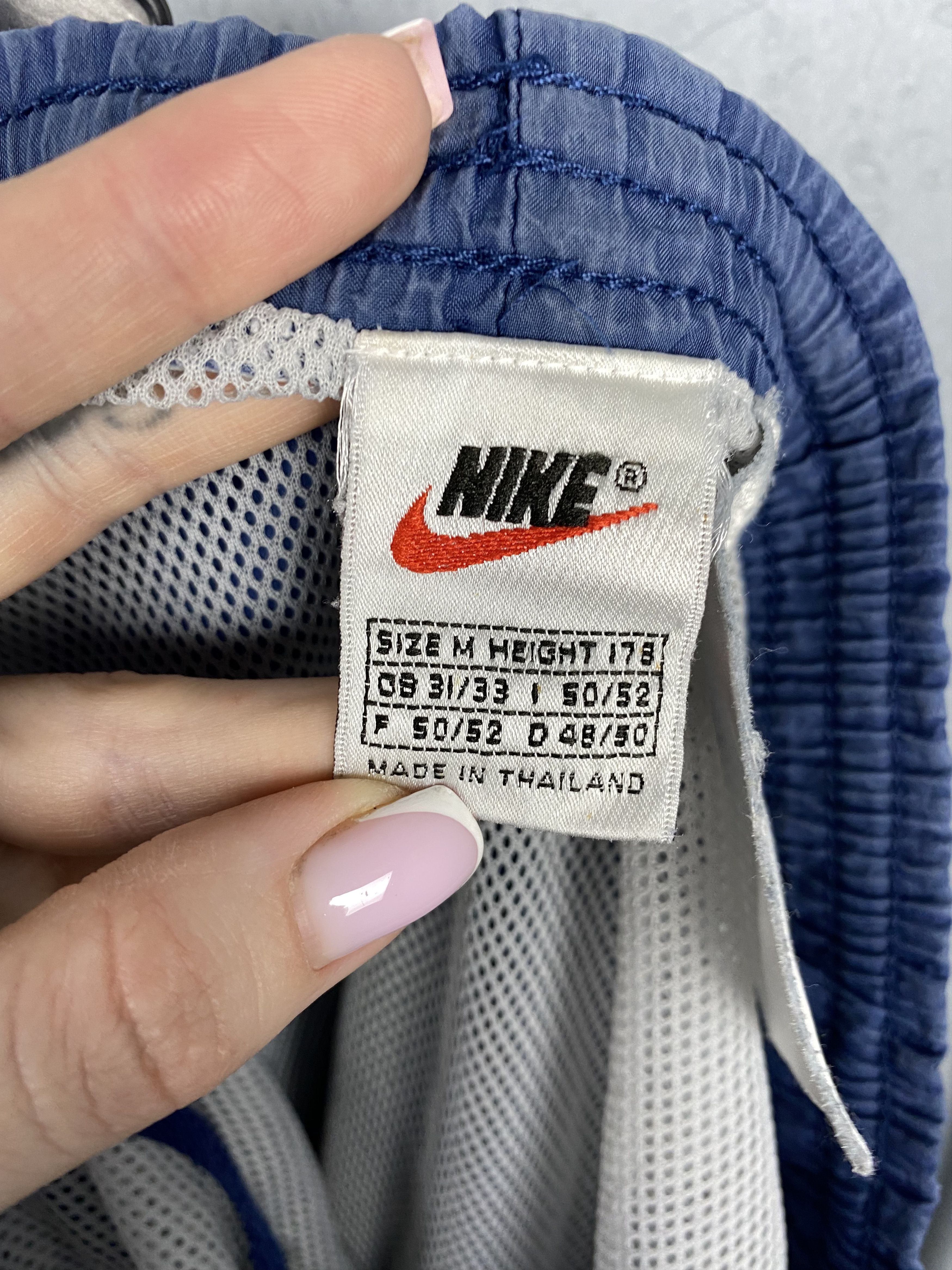 Nike × Vintage Nike 90s Vintage Nylon Mens Shorts Y2K Big Logo Swoosh Size US 32 / EU 48 - 8 Thumbnail