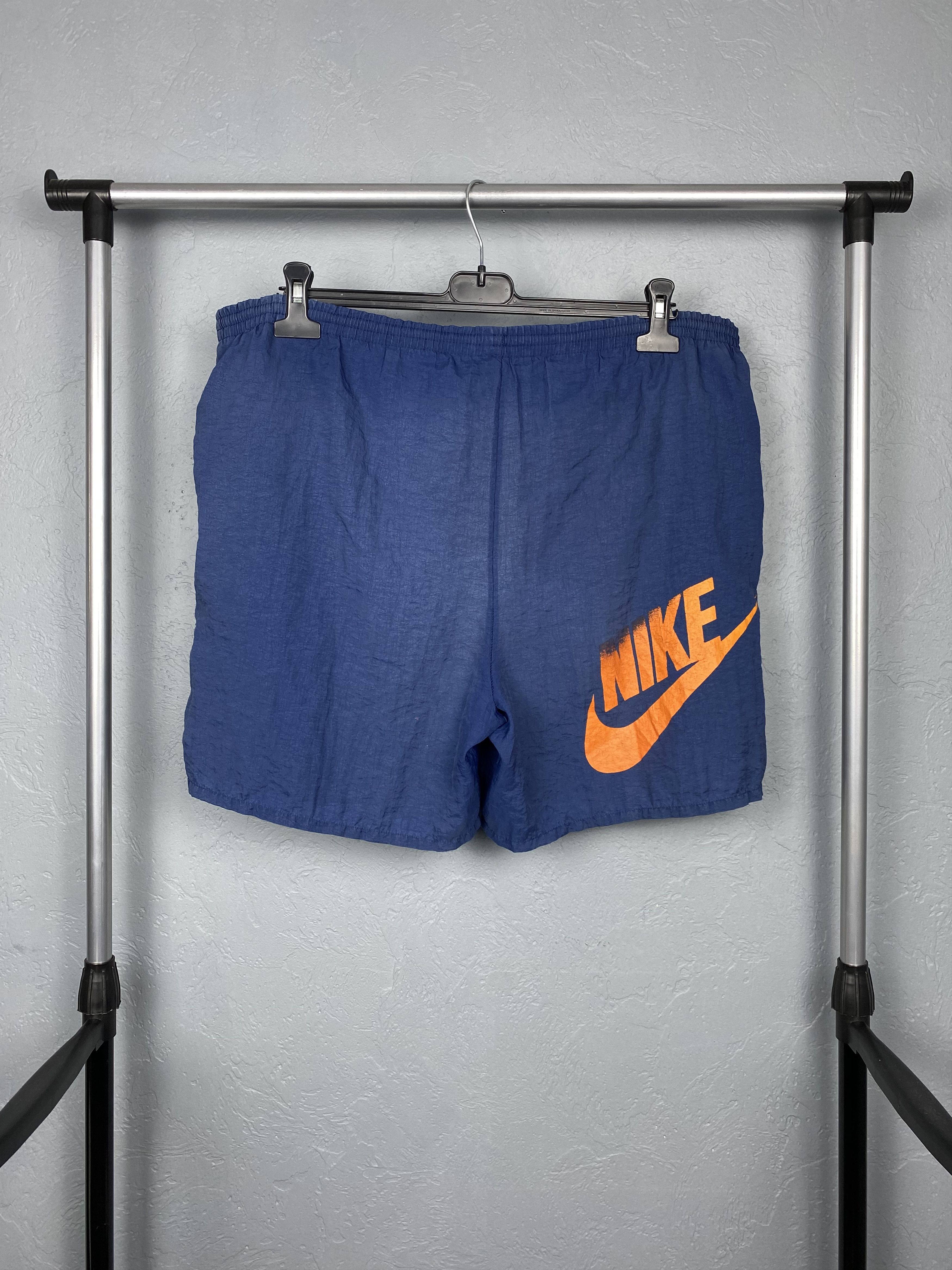 Nike × Vintage Nike 90s Vintage Nylon Mens Shorts Y2K Big Logo Swoosh Size US 32 / EU 48 - 1 Thumbnail