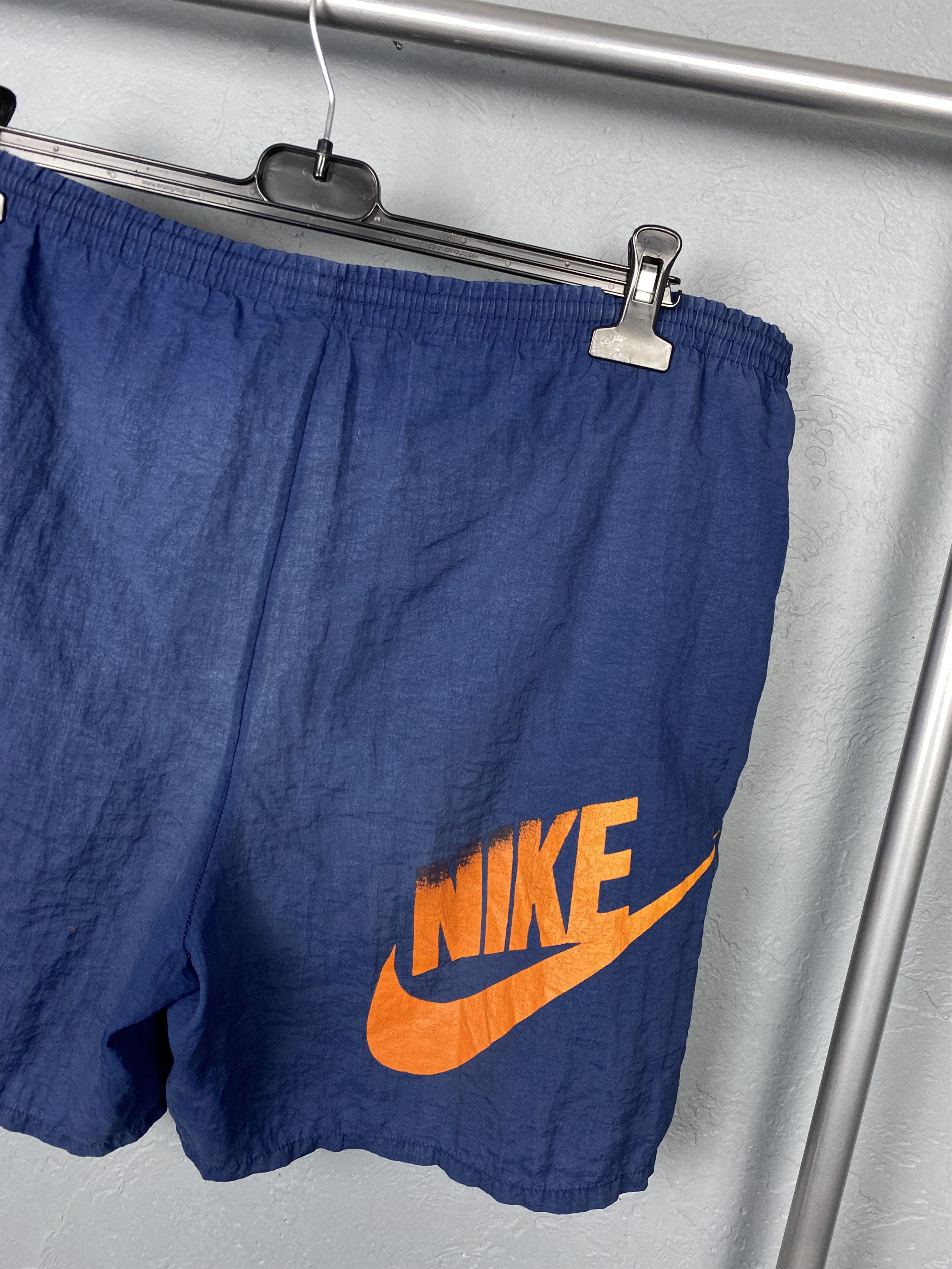 Nike × Vintage Nike 90s Vintage Nylon Mens Shorts Y2K Big Logo Swoosh Size US 32 / EU 48 - 2 Thumbnail