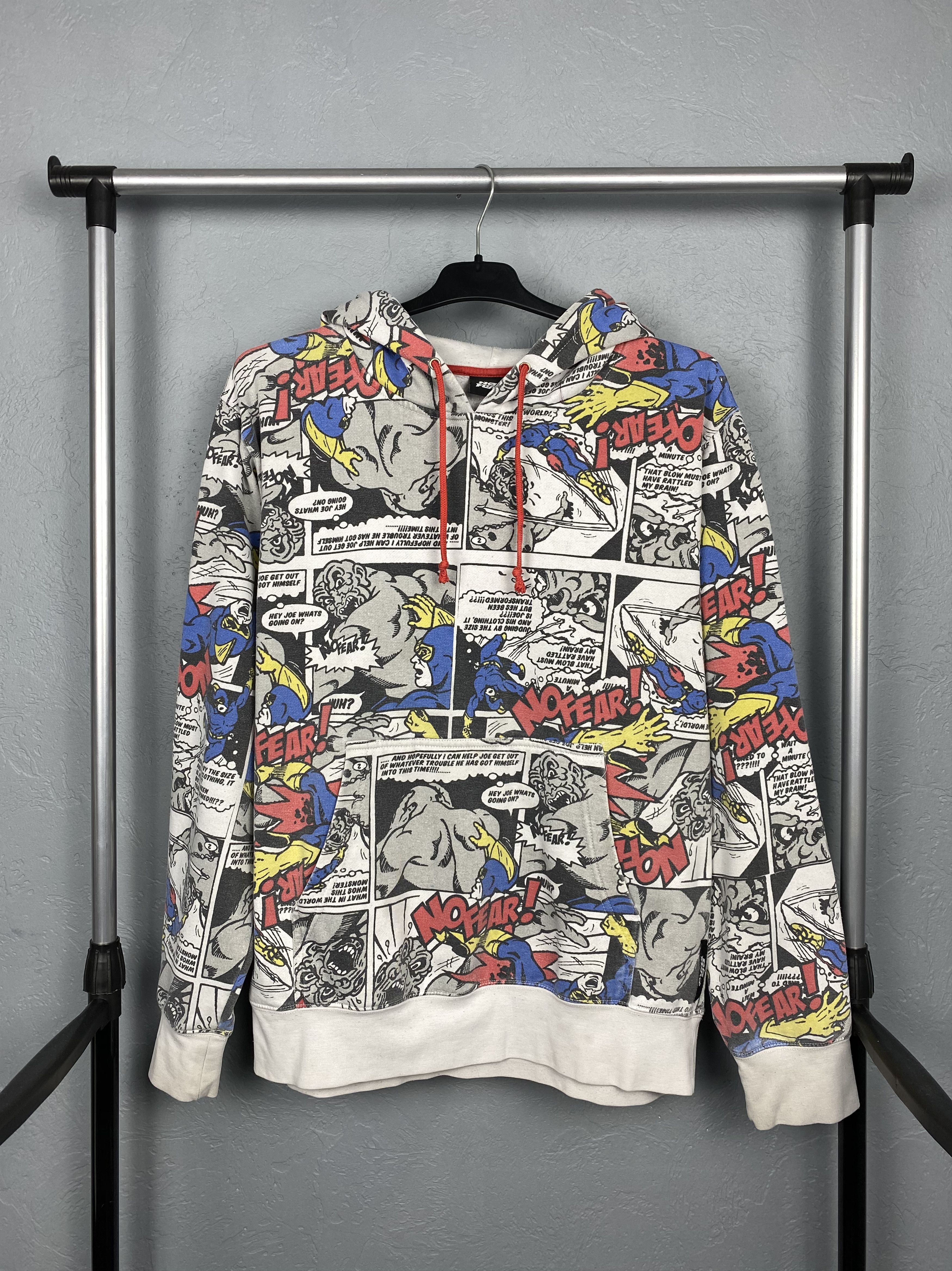 No Fear × Vintage No Fear 90s Vintage COMIX Graphic Hoodie Size US L / EU 52-54 / 3 - 1 Thumbnail