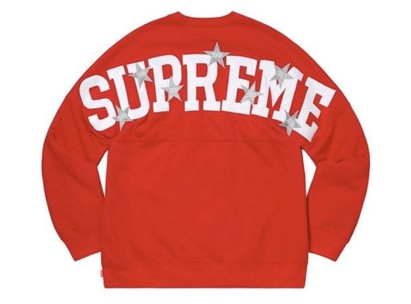 Supreme Supreme Stars Crewneck Small Red | Grailed