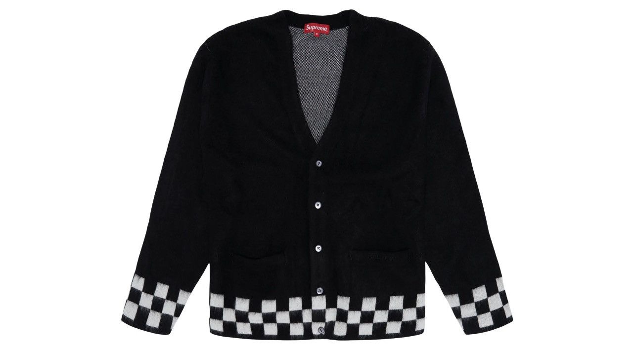 Supreme Supreme Brushed Checkerboard Cardigan Medium | Grailed