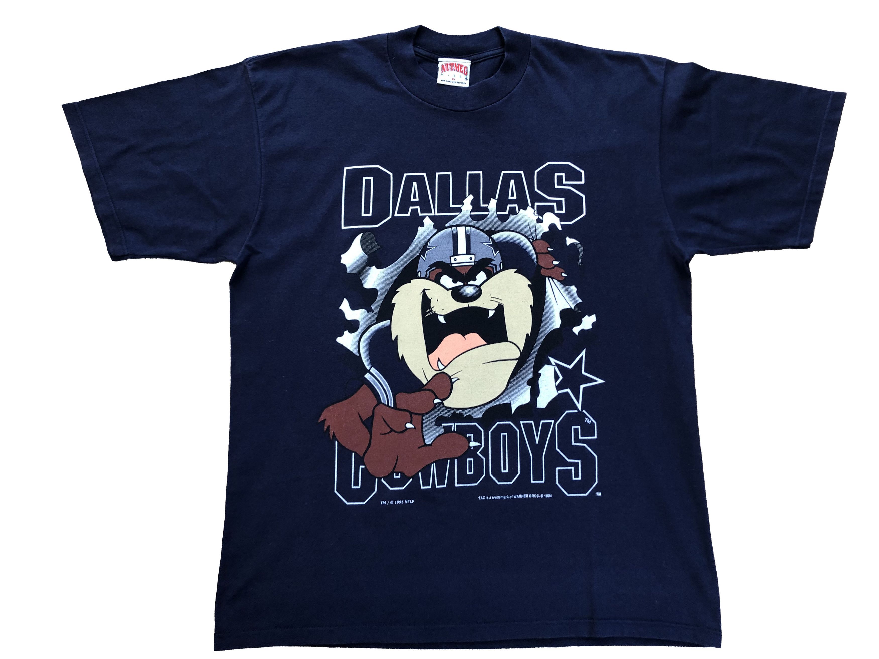 Dallas Cowboys Taz Looney Tunes 1993 Tee NFL Nutmeg