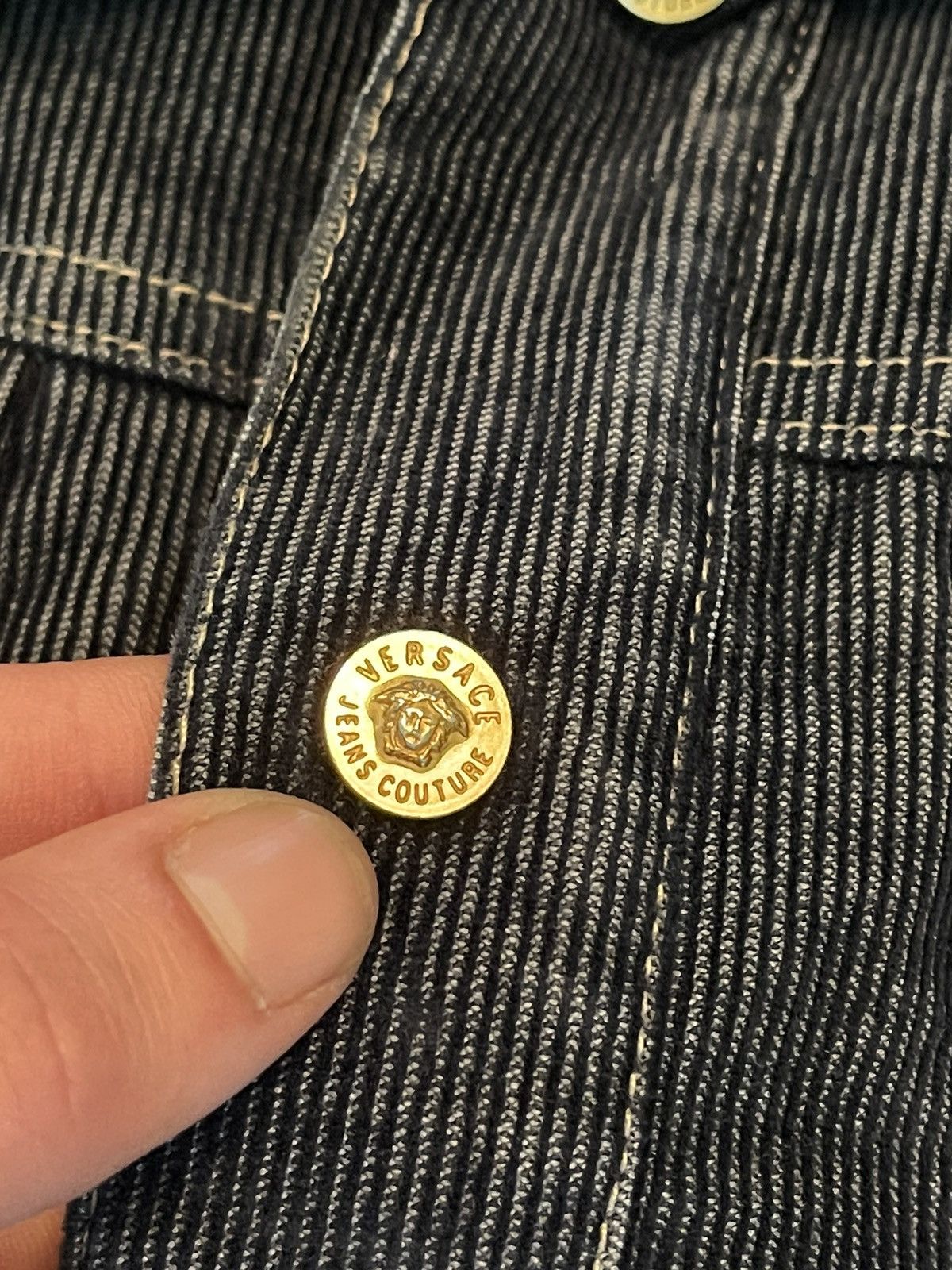 Versace × Vintage Versace 90s vintage Medusa buttons corduroy jacket Size L / US 10 / IT 46 - 3 Thumbnail