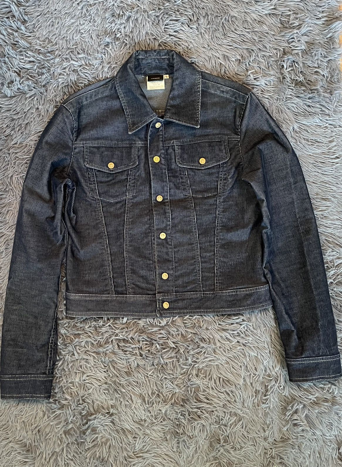 Versace × Vintage Versace 90s vintage Medusa buttons corduroy jacket Size L / US 10 / IT 46 - 1 Thumbnail