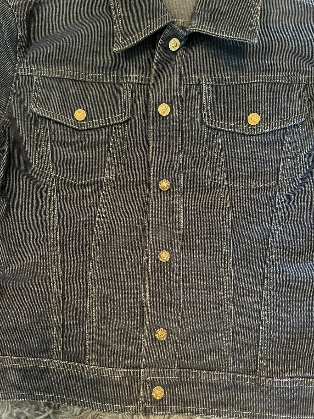 Versace × Vintage Versace 90s vintage Medusa buttons corduroy jacket Size L / US 10 / IT 46 - 4 Thumbnail