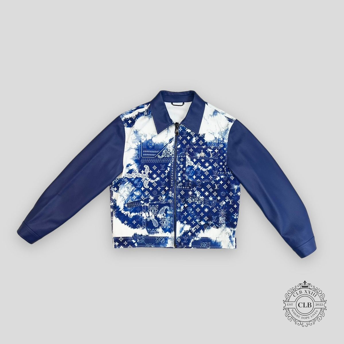 Louis Vuitton Monogram Bandana Leather And Cotton-canvas Denim Jacket in  Blue for Men