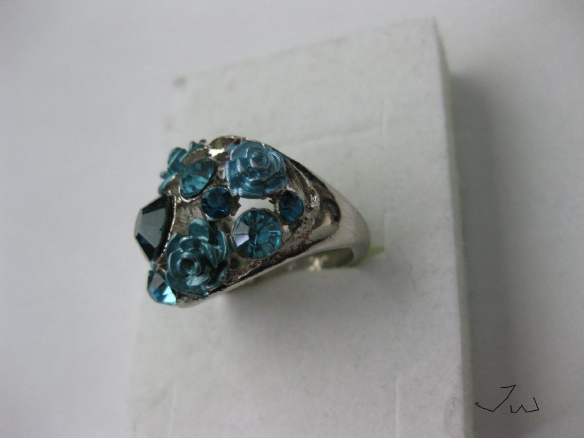 Jewelry Blue Rose CZs Ring - Size 5 Size ONE SIZE - 2 Thumbnail