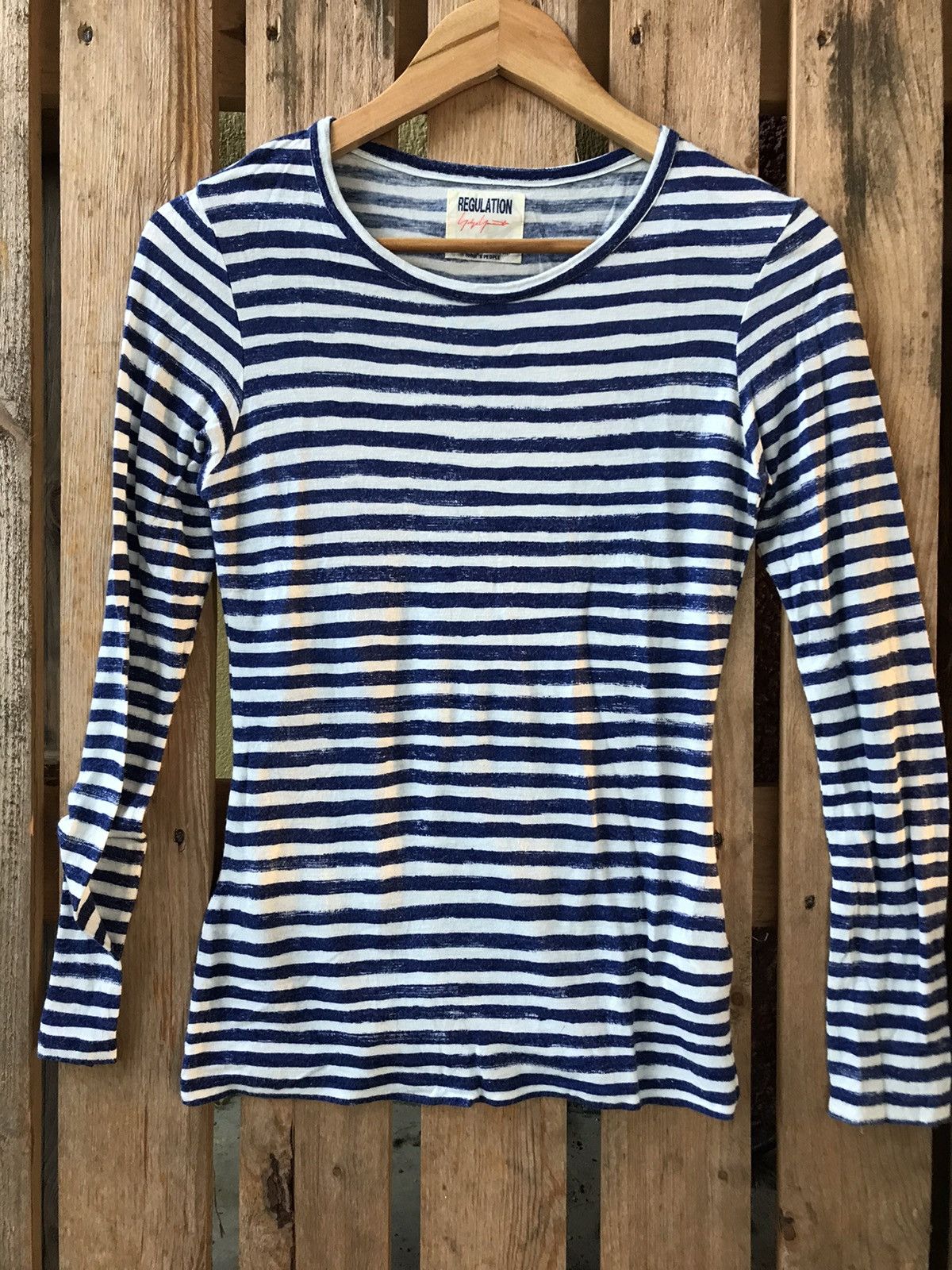 Yohji Yamamoto Yohji Yamamoto Regulation Stripe Tee Size US XS / EU 42 / 0 - 3 Thumbnail