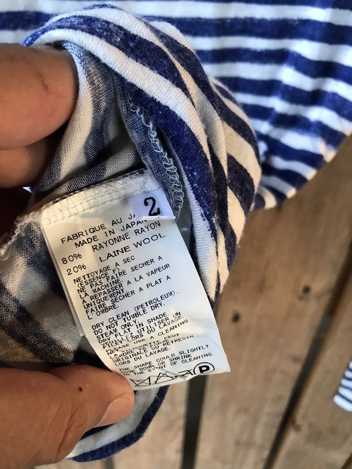 Yohji Yamamoto Yohji Yamamoto Regulation Stripe Tee Size US XS / EU 42 / 0 - 5 Thumbnail
