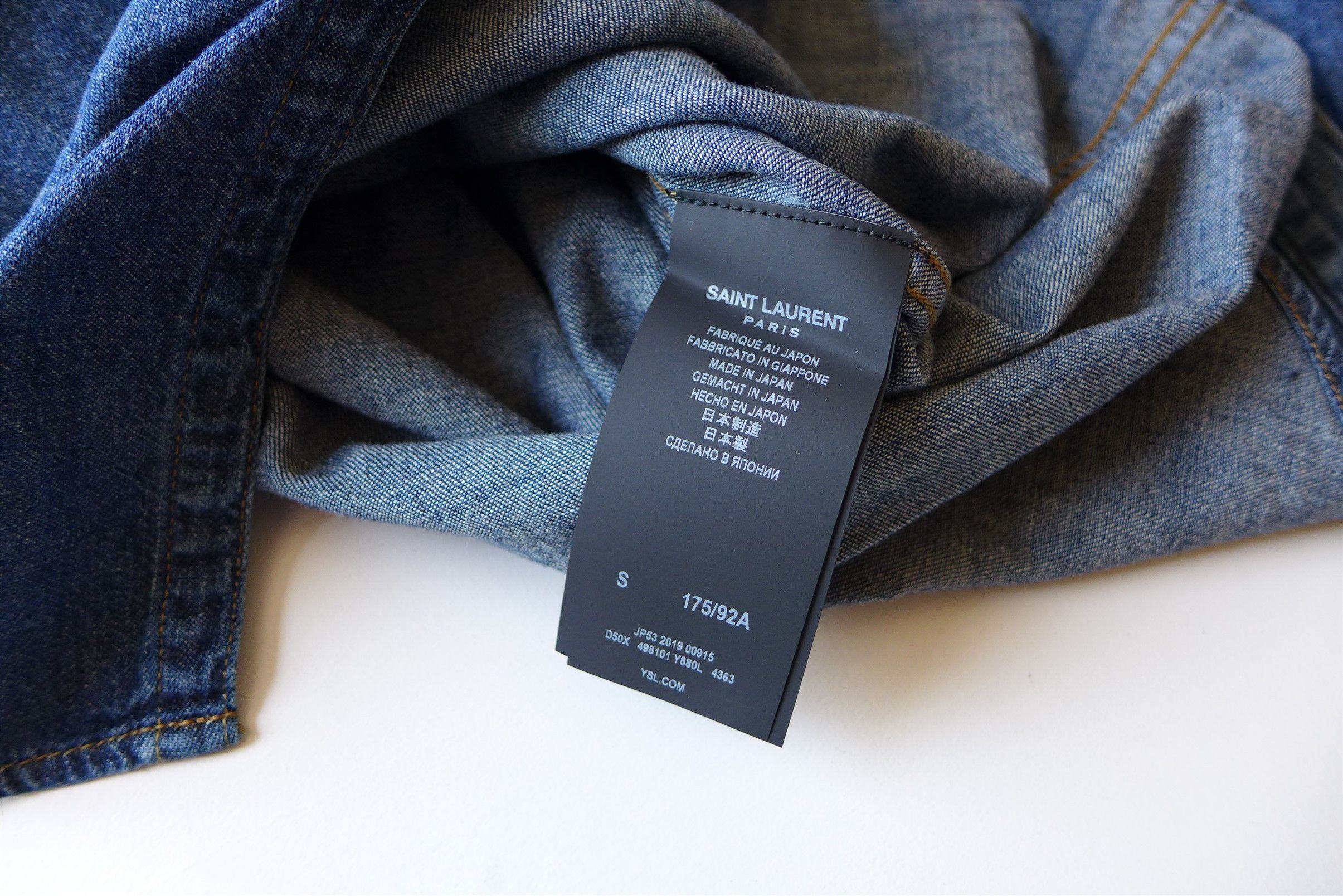 Saint Laurent Paris Saint Laurent Western Shirt -- Blue Denim Size US S / EU 44-46 / 1 - 12 Thumbnail