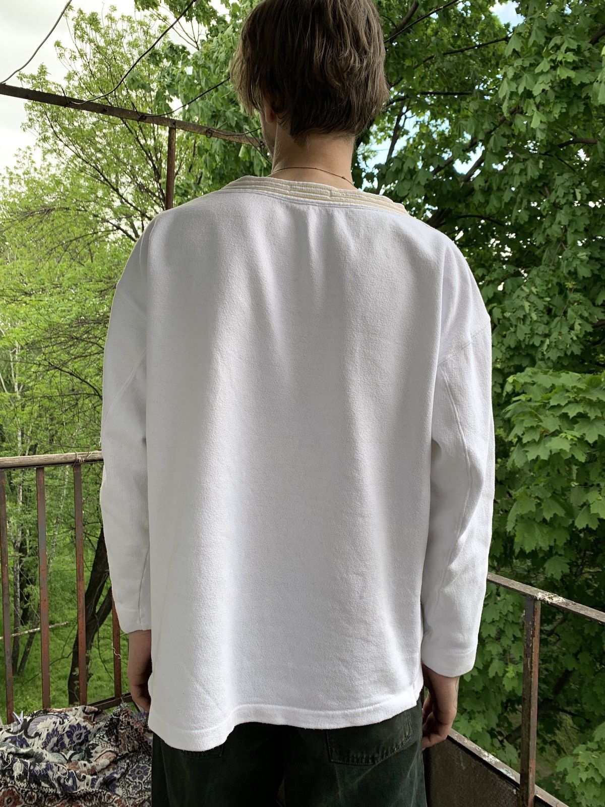Stone Island 80s Vintage Stone Island Archive White Sweatshirt Size US L / EU 52-54 / 3 - 3 Thumbnail