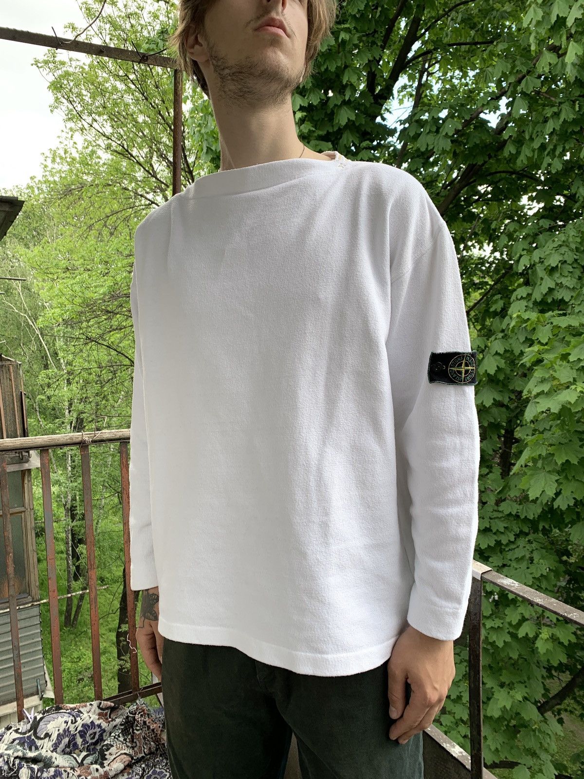 Stone Island 80s Vintage Stone Island Archive White Sweatshirt Size US L / EU 52-54 / 3 - 2 Thumbnail