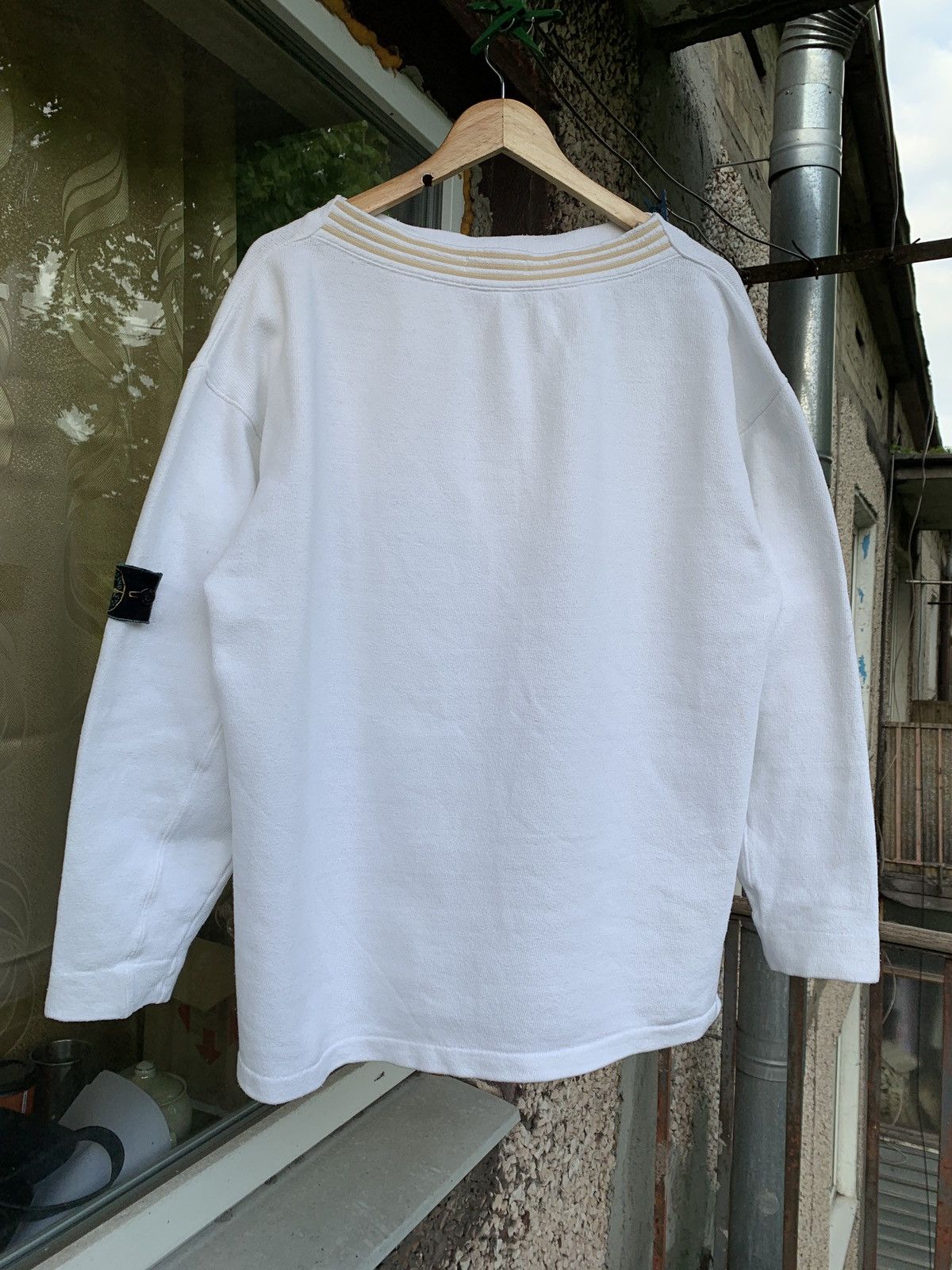 Stone Island 80s Vintage Stone Island Archive White Sweatshirt Size US L / EU 52-54 / 3 - 5 Thumbnail