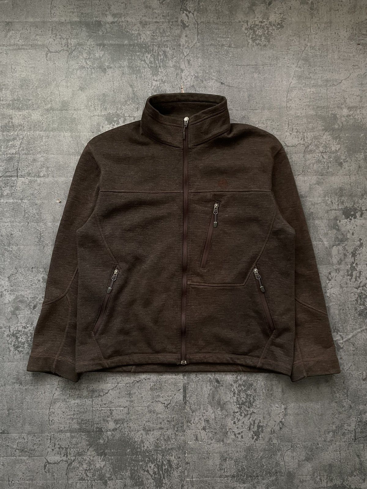 Nike ACG Dark Brown Distressed Zip Up Fleece Jacket