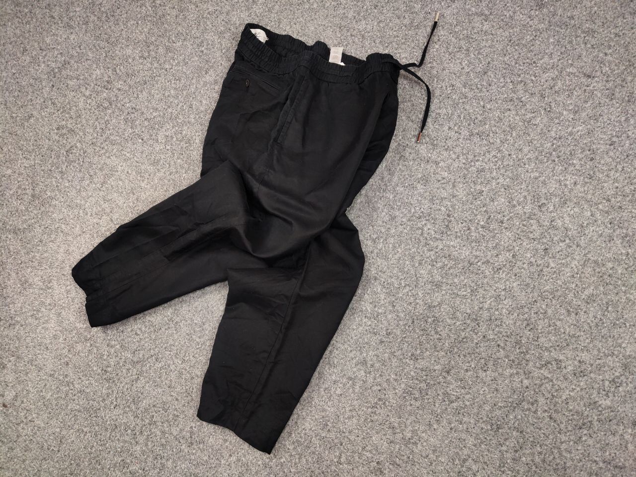 Mr P. Mr P. Porter Designer Black Cropped Mens Lined Cotton Pants Size US 34 / EU 50 - 3 Thumbnail