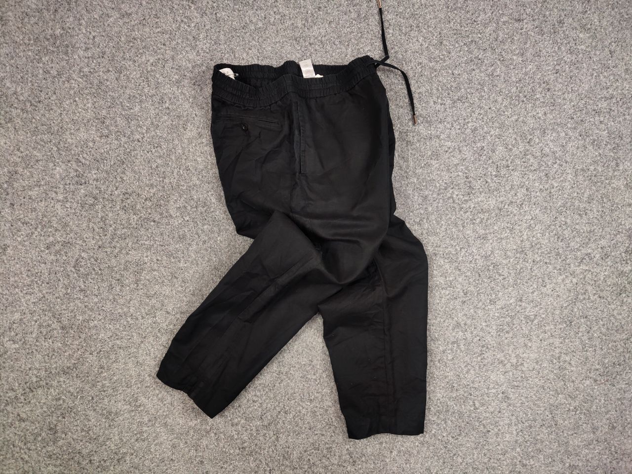 Mr P. Mr P. Porter Designer Black Cropped Mens Lined Cotton Pants Size US 34 / EU 50 - 1 Thumbnail