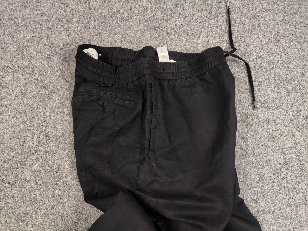 Mr P. Mr P. Porter Designer Black Cropped Mens Lined Cotton Pants Size US 34 / EU 50 - 4 Thumbnail