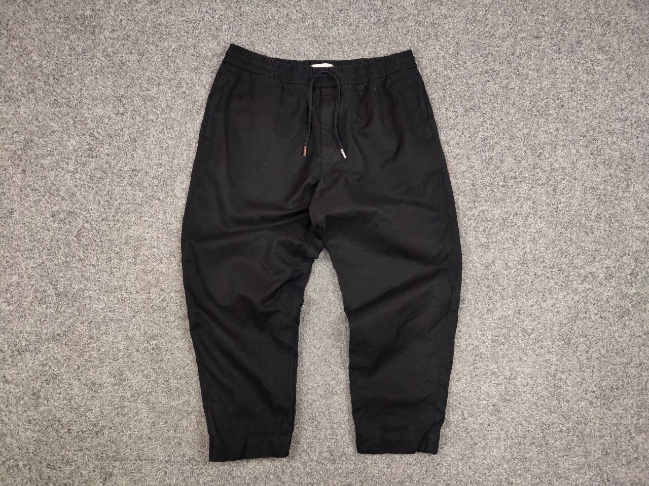Mr P. Mr P. Porter Designer Black Cropped Mens Lined Cotton Pants Size US 34 / EU 50 - 6 Thumbnail