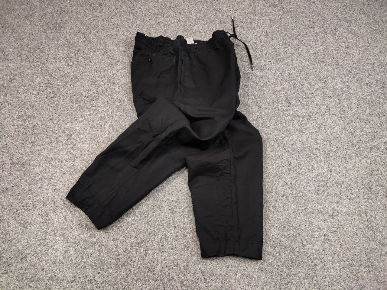 Mr P. Mr P. Porter Designer Black Cropped Mens Lined Cotton Pants Size US 34 / EU 50 - 2 Thumbnail